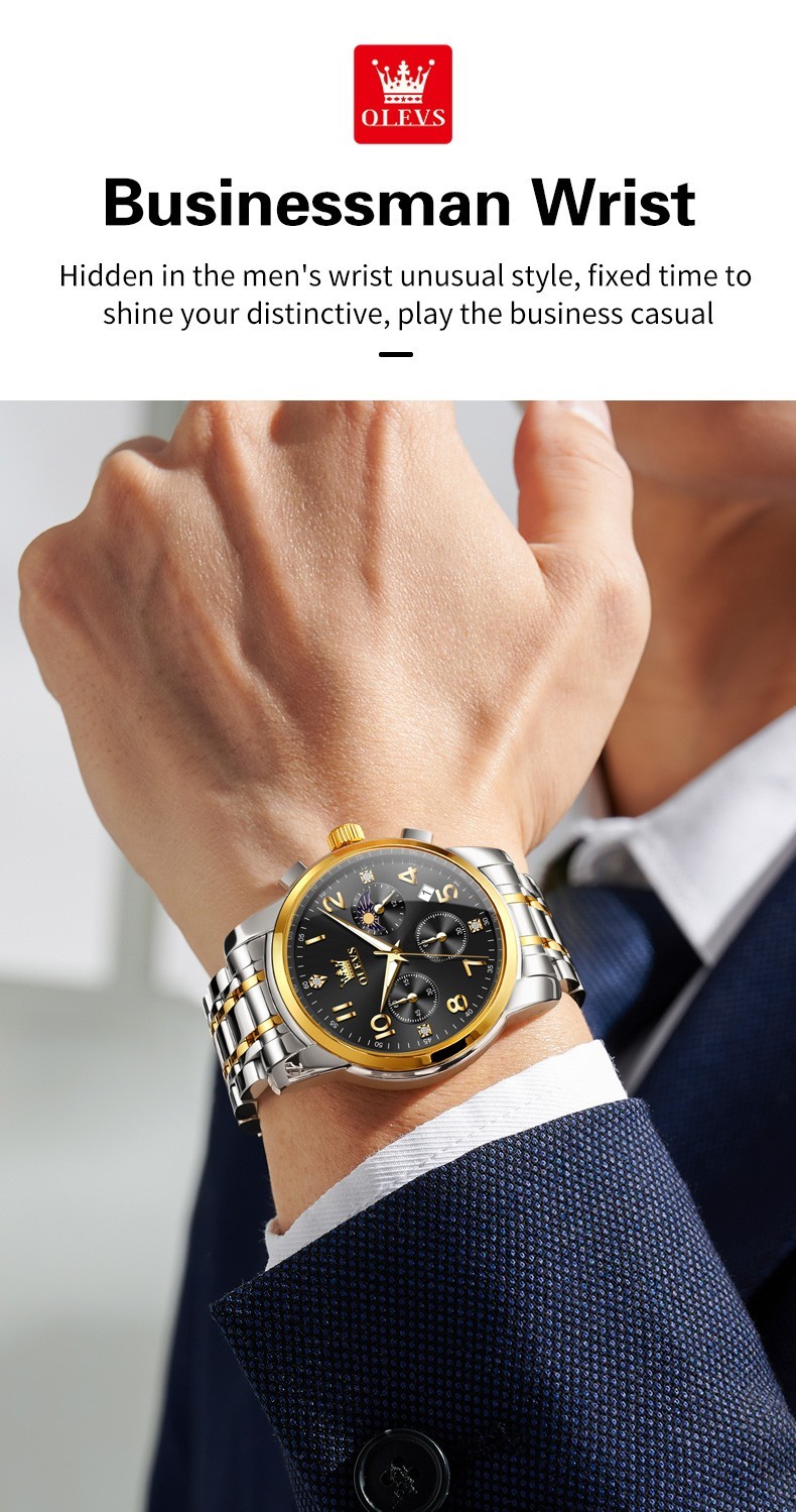 OLEVS Japan Movement Luxury Classics Gift Arabic Number Quartz Wristwatch 3628