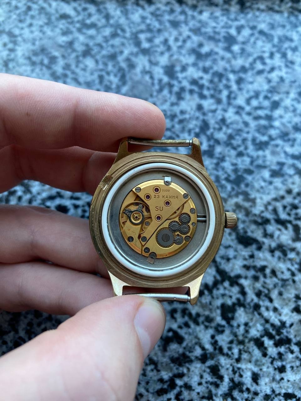 Vintage Luch Watch Soviet USSR mechanical Wristwach Rare Gold Plated AU