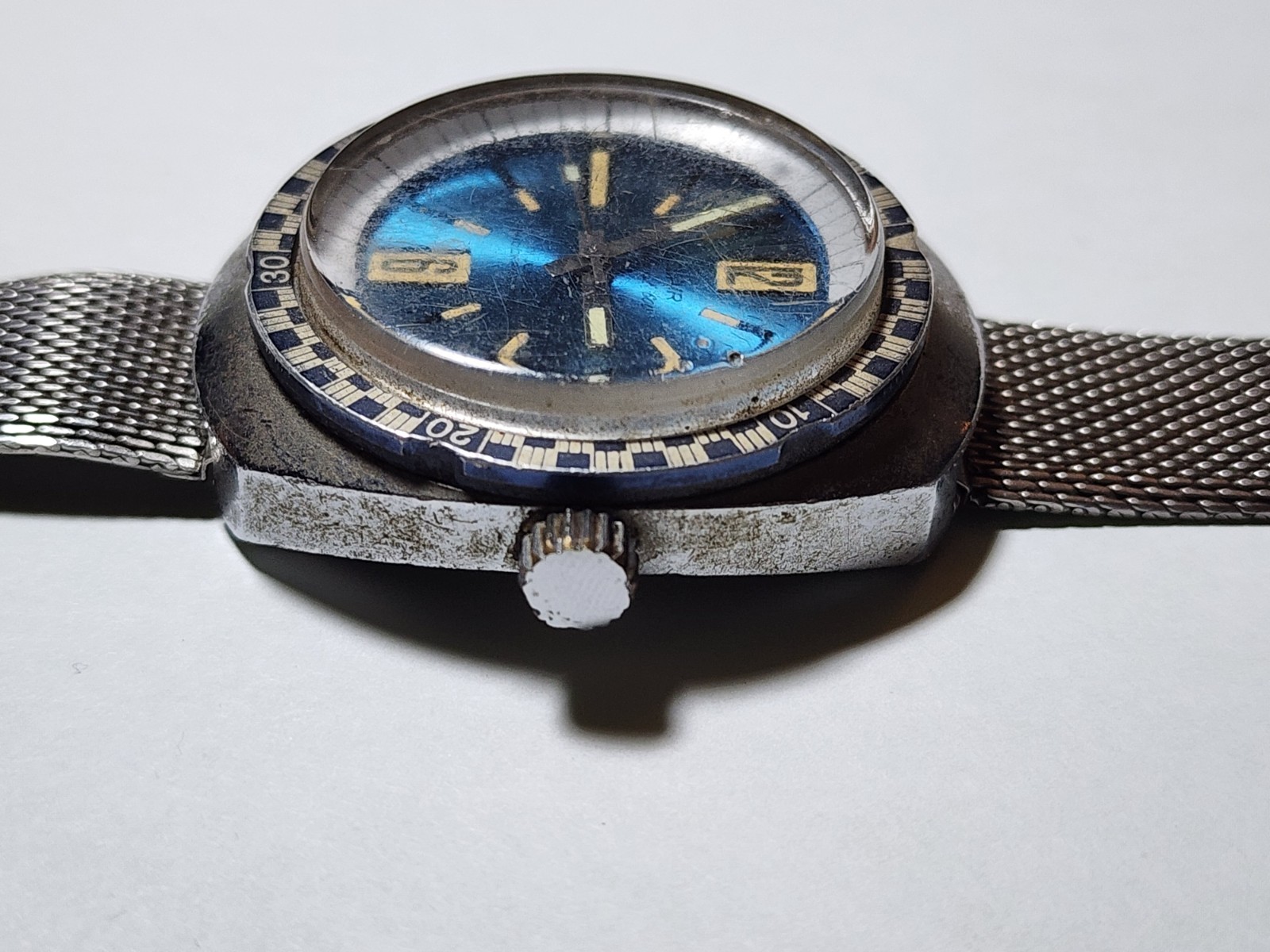 VTG 60s BELAIR Seapearl 600 Divers Watch Checkerboard Bezel Rare WORKS!