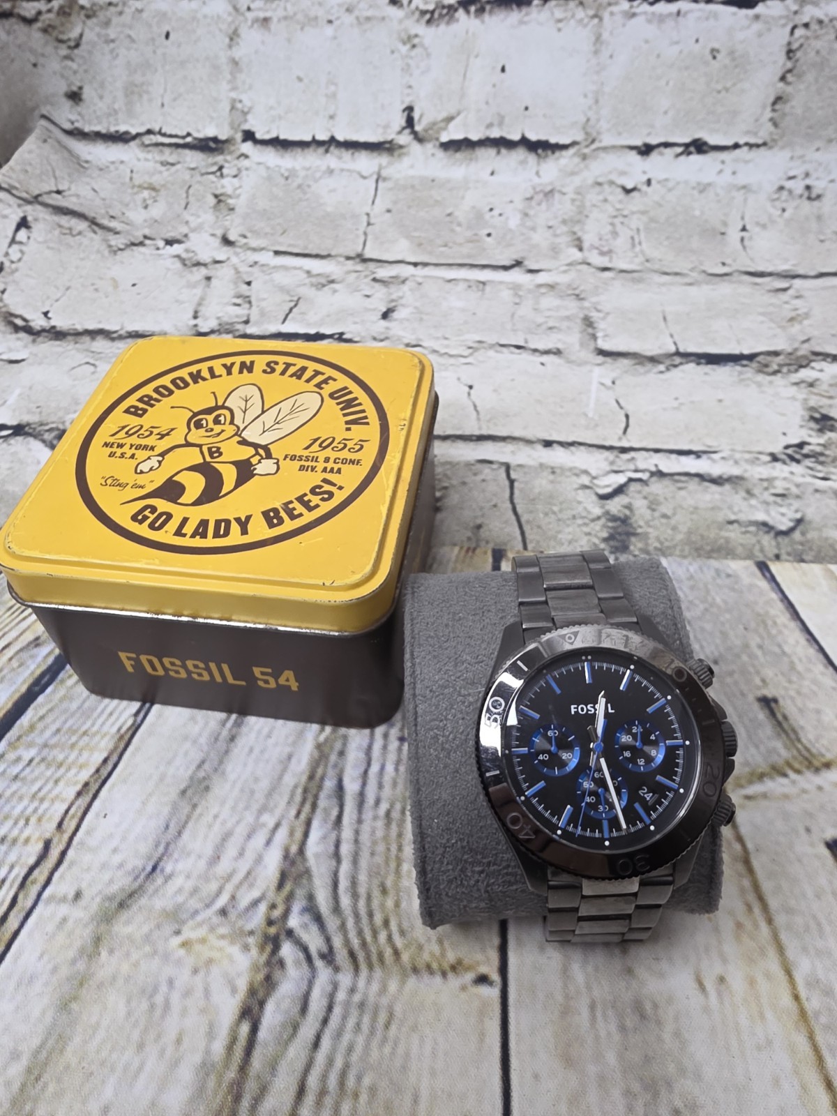 Fossil Mens Retro Watch CH2869 Stainless Steel Works Needs Battery w Box