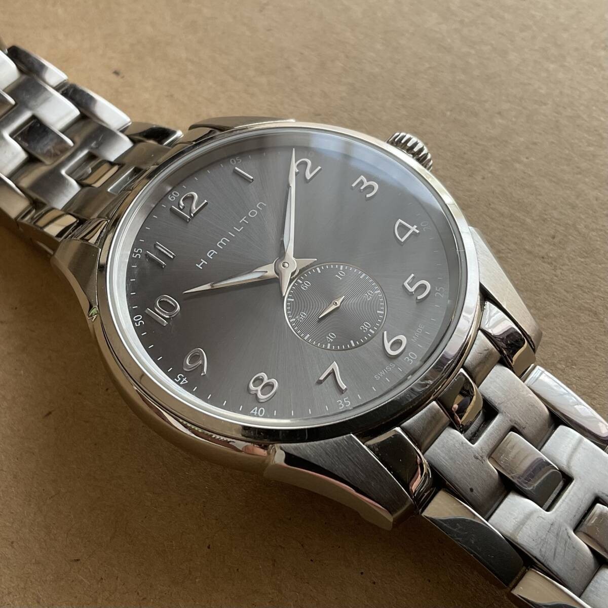 HAMILTON Jazzmaster Small Second Quartz Gray Dial H384110 Swiss Made Watch