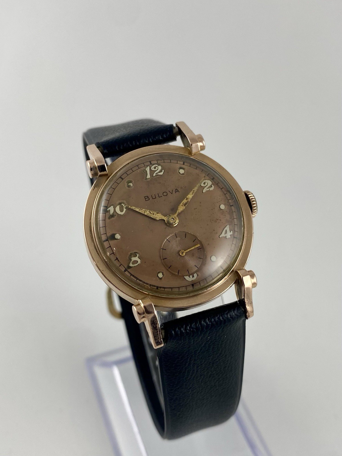 Vintage Bulova Rose Gold Fill Salmon Dial Dress Watch-1940s-Runs! 21 Jewels-Rare