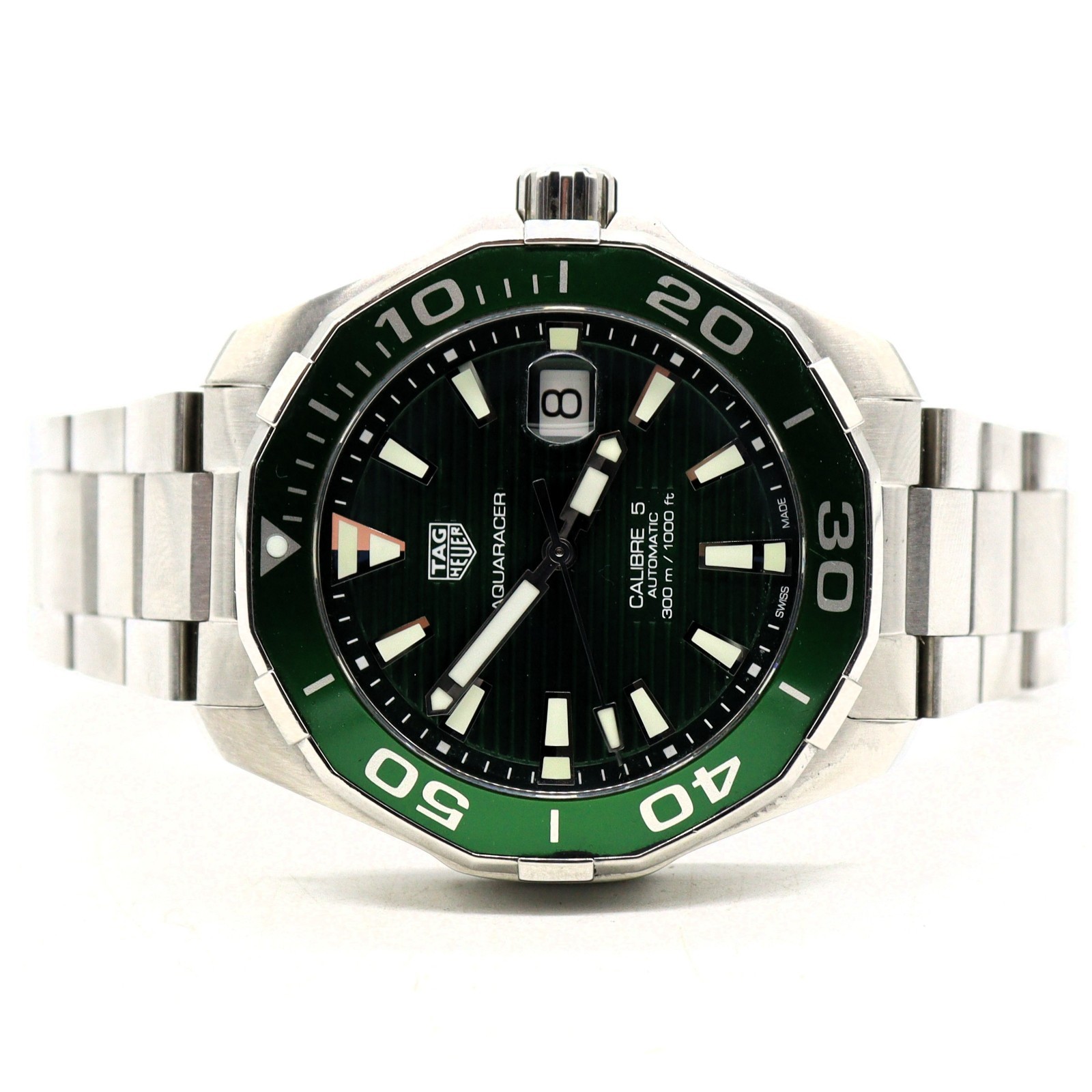 Tag Heuer Aquaracer green ‘Hulk’ automatic Cal 5 watch full set 1 year warranty