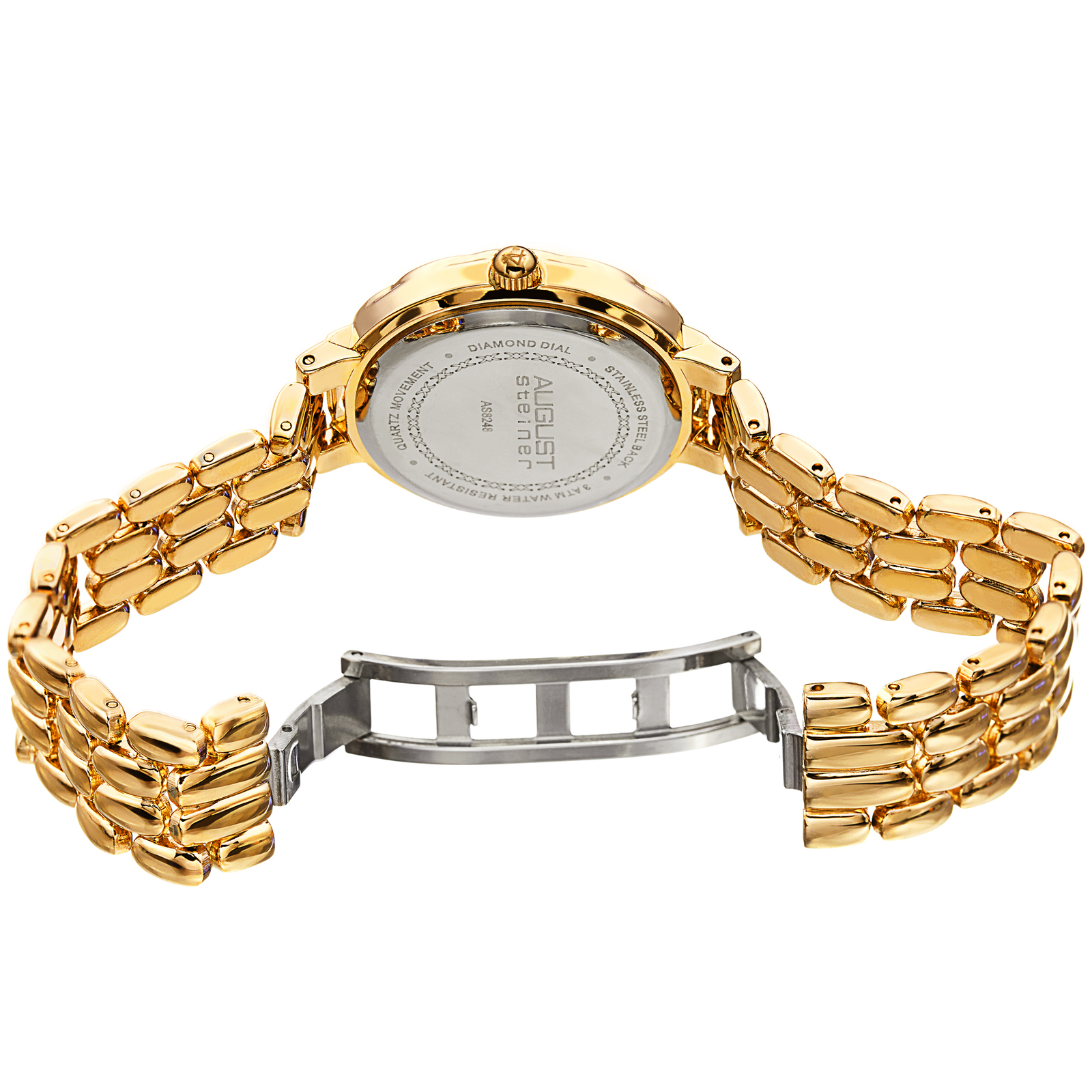 Women’s August Steiner AS8248YG Quartz Diamond Marker Gold Tone Bracelet Watch