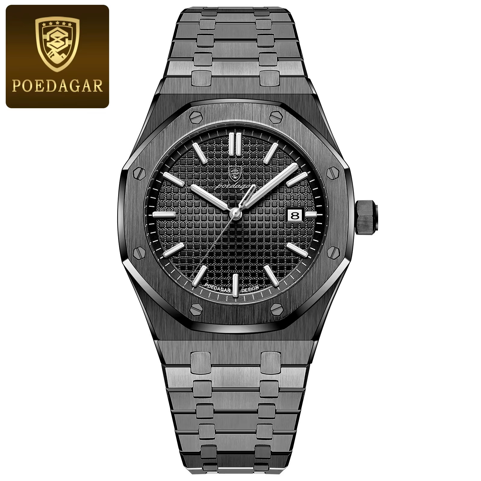 Luxury Men’s Watch Stainless Steel Quartz Wristwatch Date Luminous Water Resista
