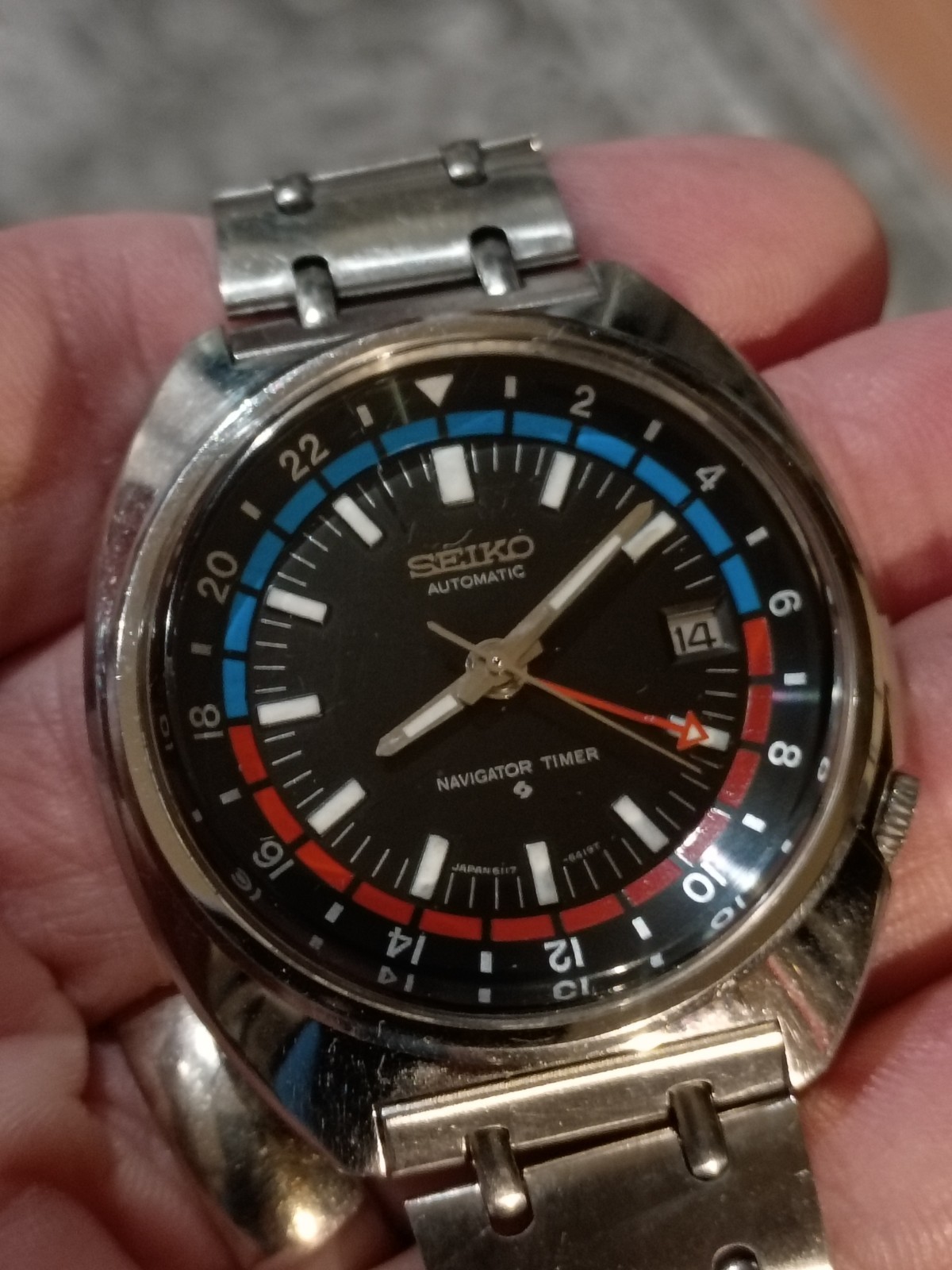 Seiko Navigator Timer 6117-6419 Automatic GMT Super Nice All Original Finishes!!