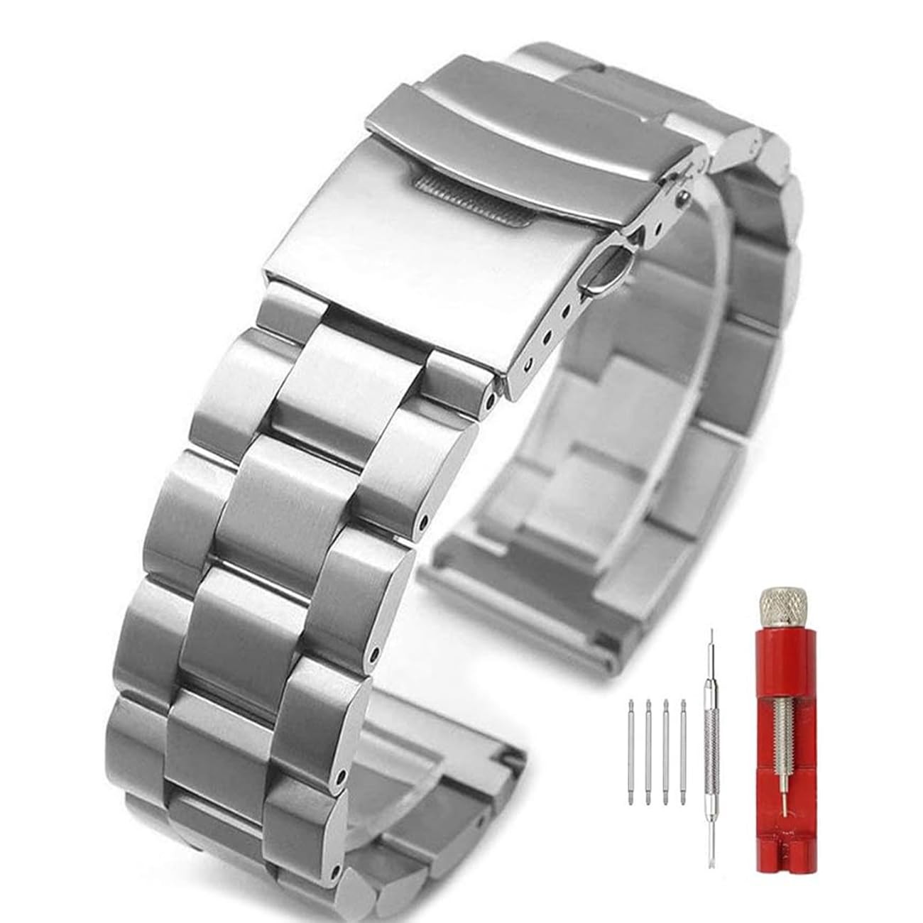 Silver/Black/Blue/Grey/Gold Stainless Steel Watch Bands, Brushed Polished Finish