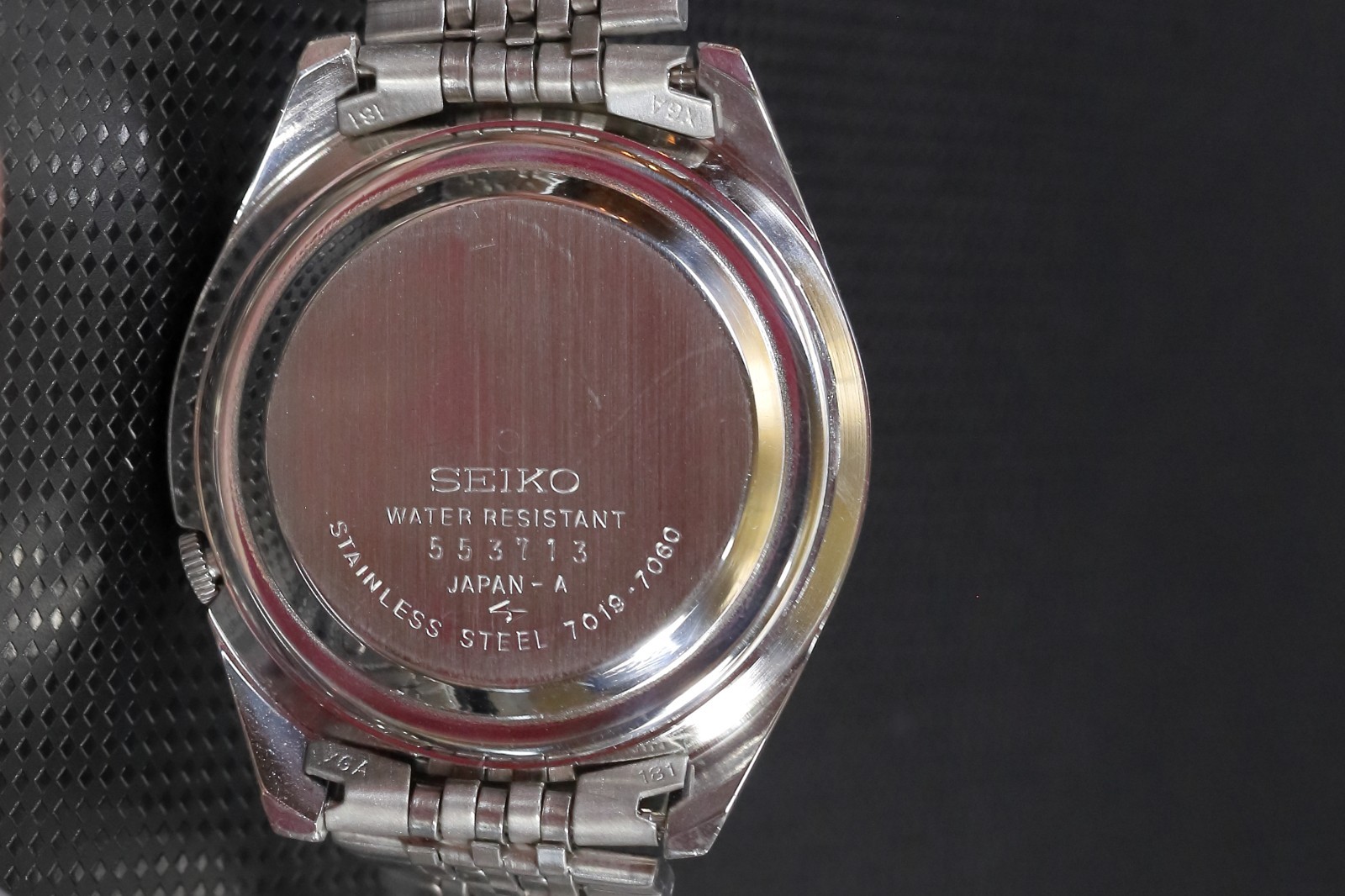 Seiko 5 Actus 7019-7060 Automatic 21J Day-Date Silver Blue Dial Vintage Japan