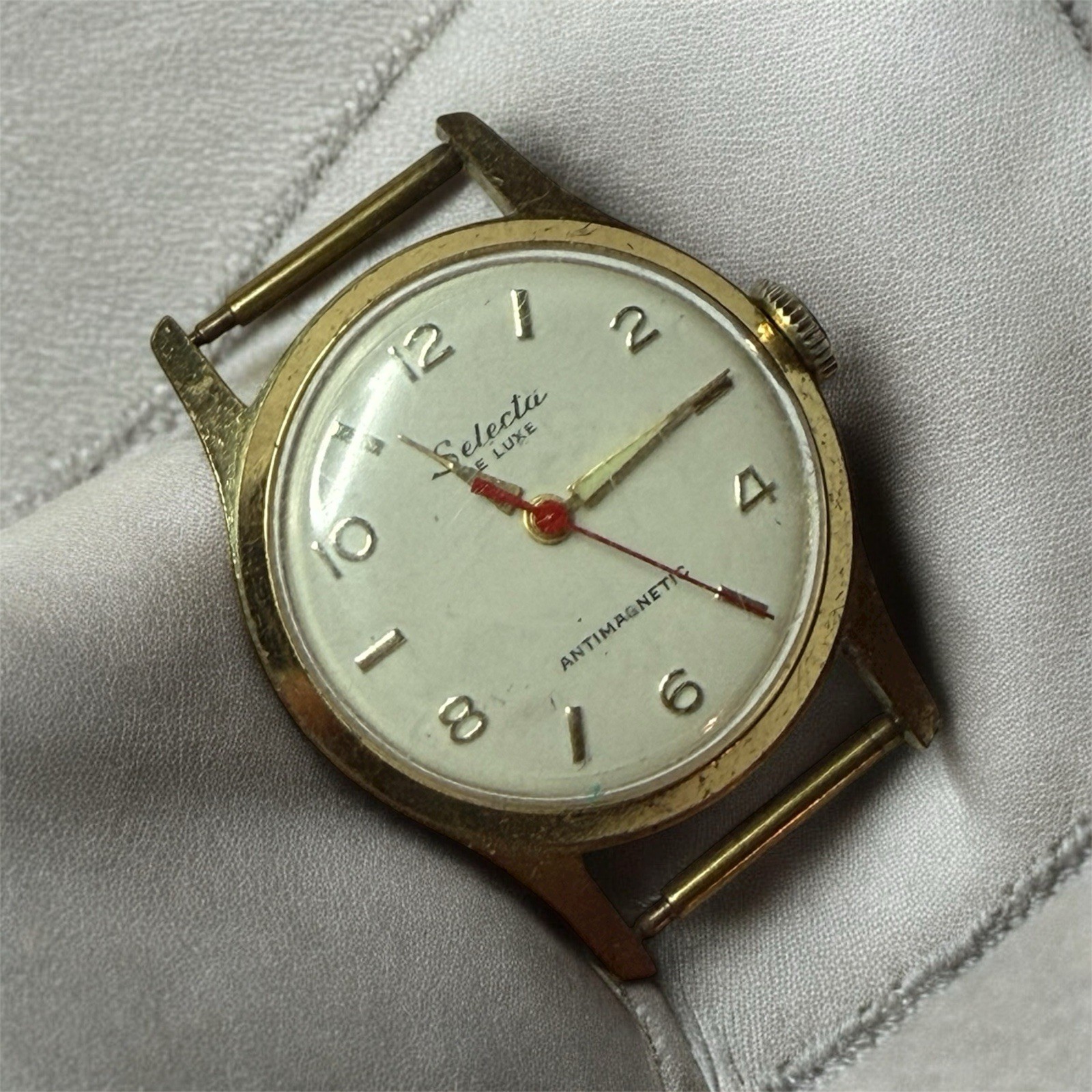 Mens Vintage Selecta De Luxe Antimagnetic Mechanical Wristwatch
