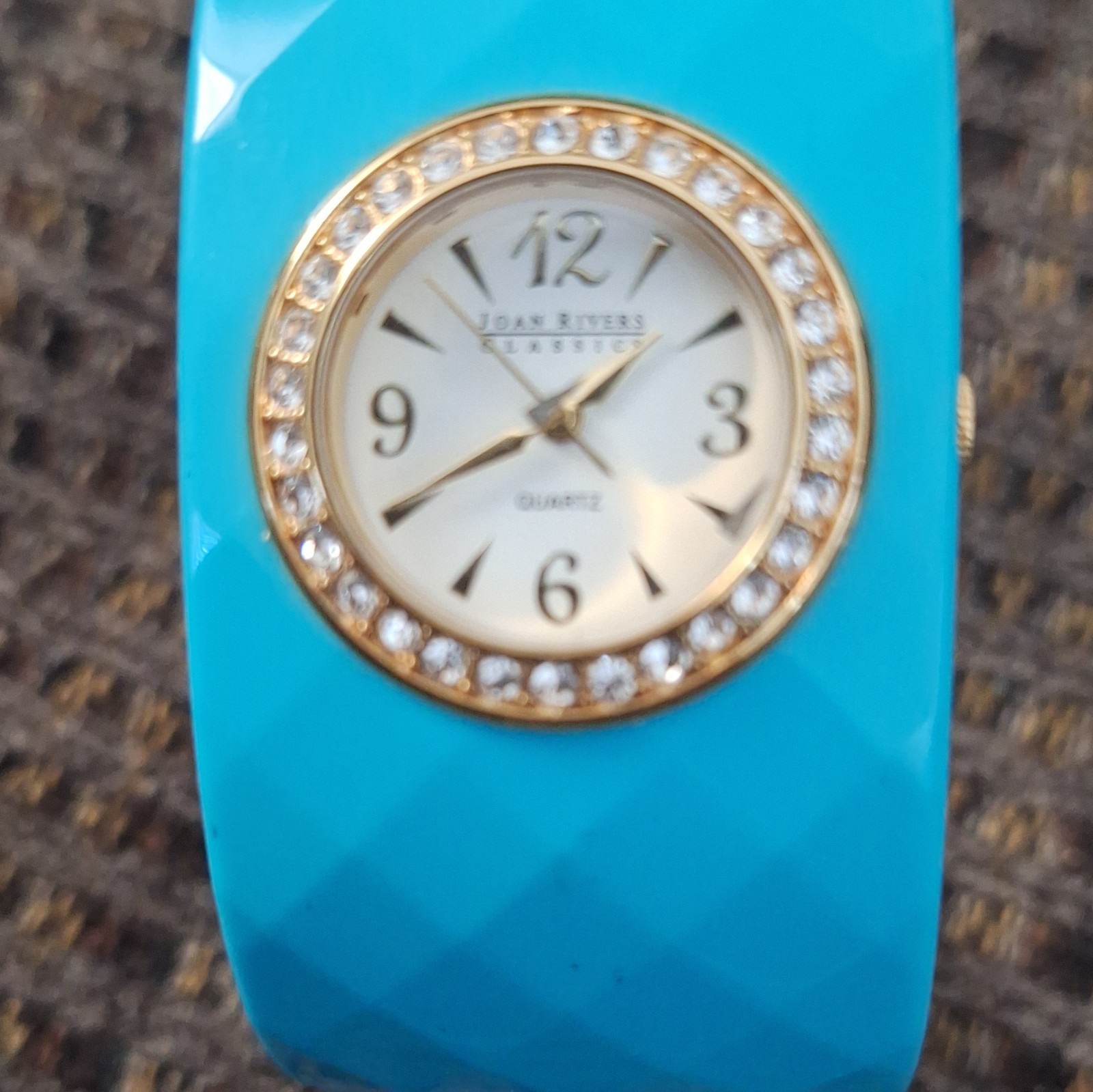 Joan Rivers Classics Women’s Quartz Analog Watch Blue Bangle Gold Case 25mm