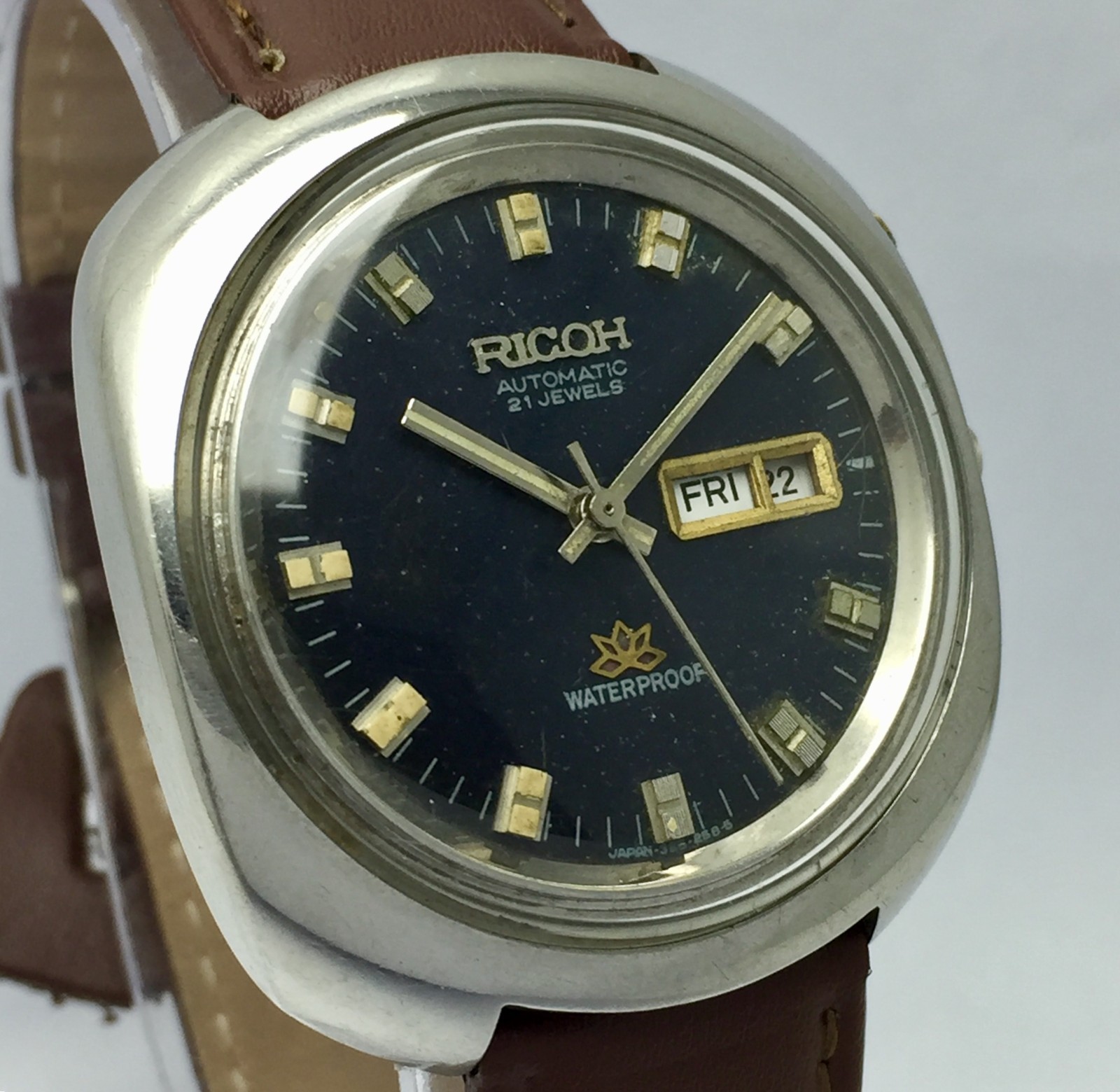Ricoh Automatic 061698AC Day/Date Blue Dial Vintage Men’s Watch SMU231NRZ5