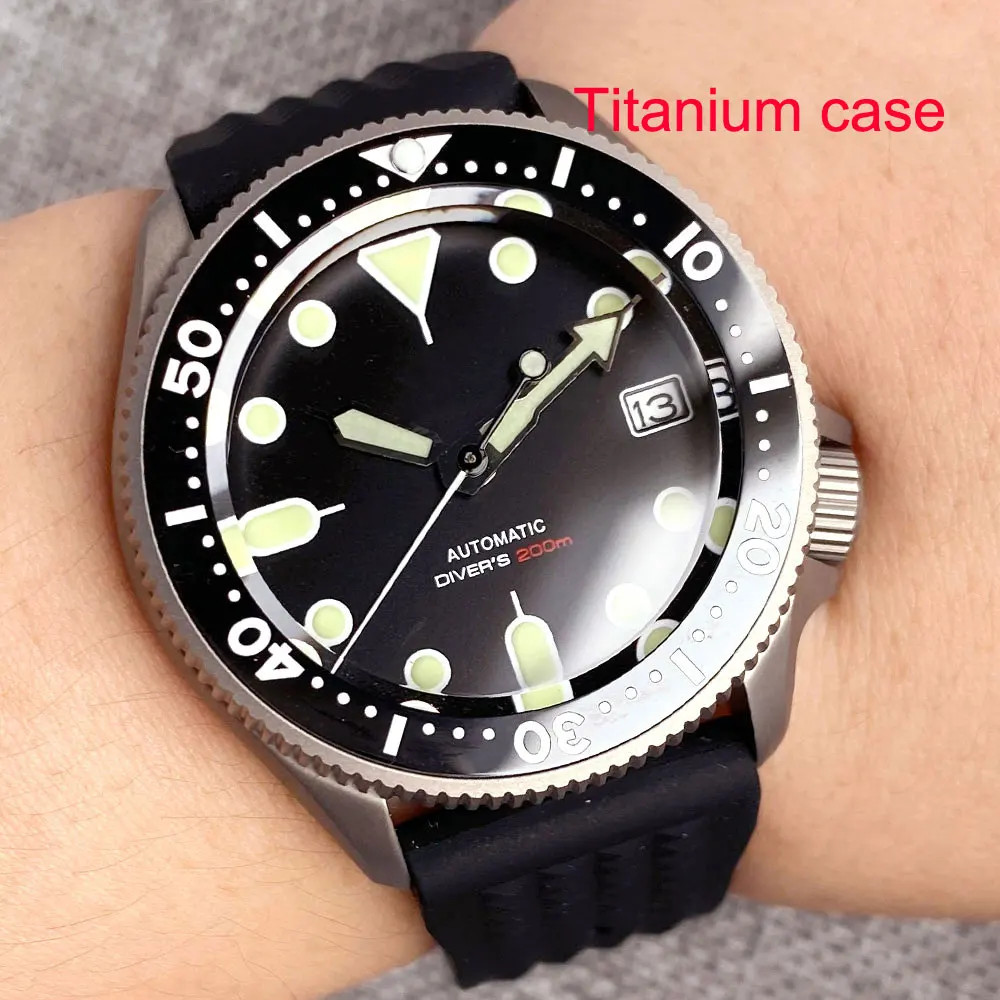 Tandorio New 20ATM 37mm SKX Style Diver Titanium Automatic Watch Sapphire Glass