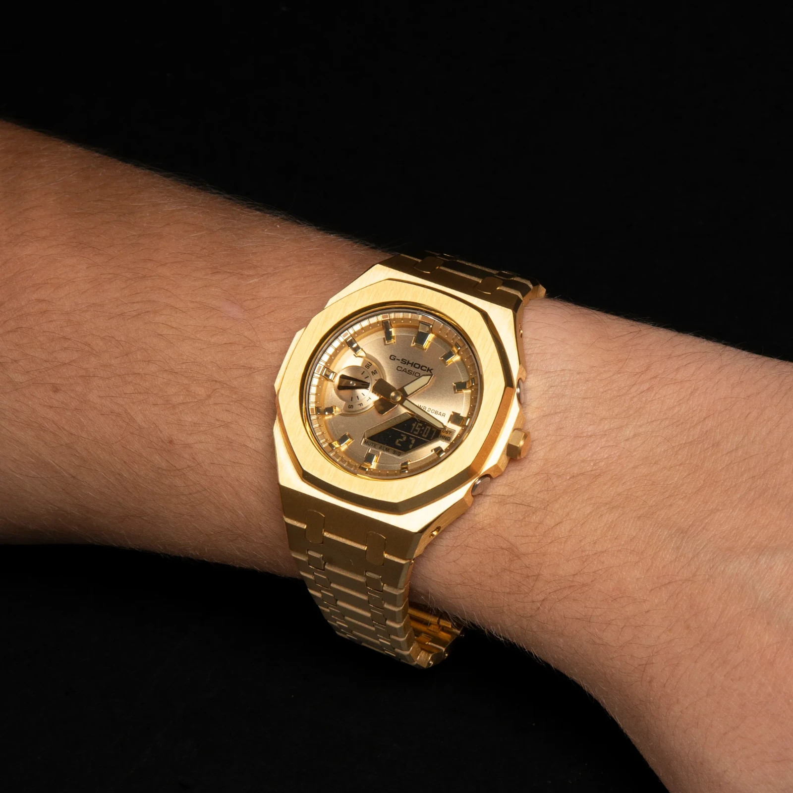New Casio G-Shock Gold Color GA2100 All Yellow Gold custom MOD