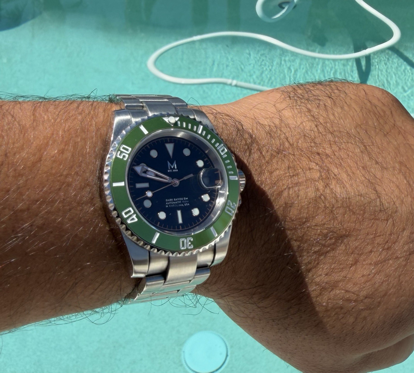 Monterey Watch Co Dark Bayou Sapphire Dial Automatic Diver Watch.