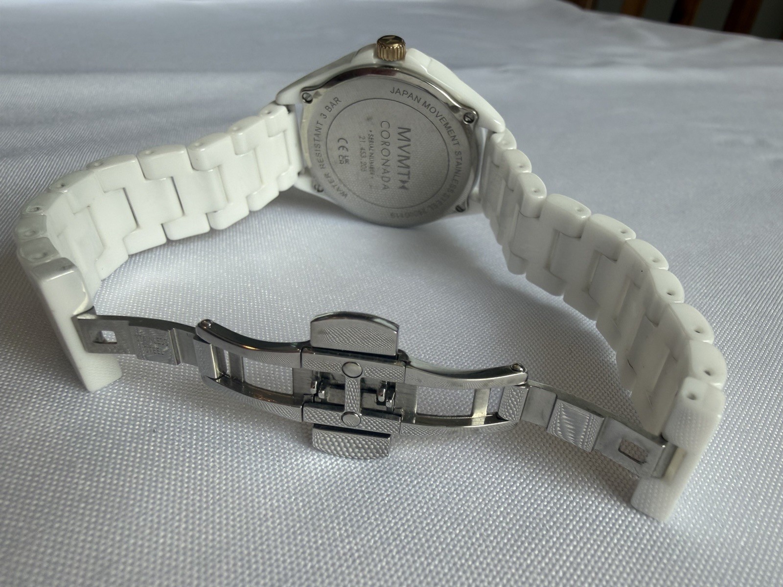MVMT Coronada Women’s White Ceramic Quartz Analog Watch 30m Water Resistant