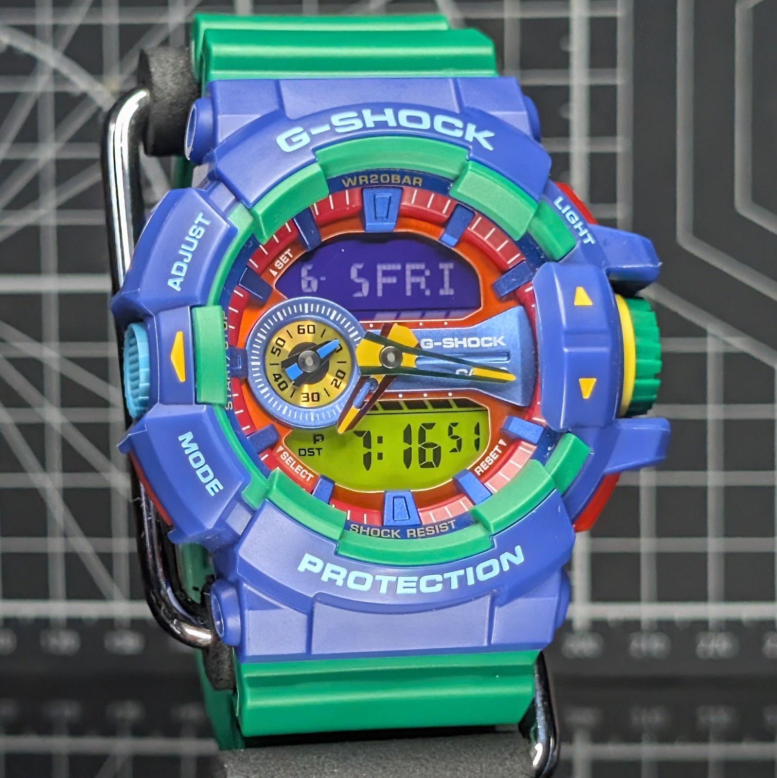 Casio G-Shock HYPER COLOURS GA-400 Blue Green Big Case Analog Digtal GA-400-2A