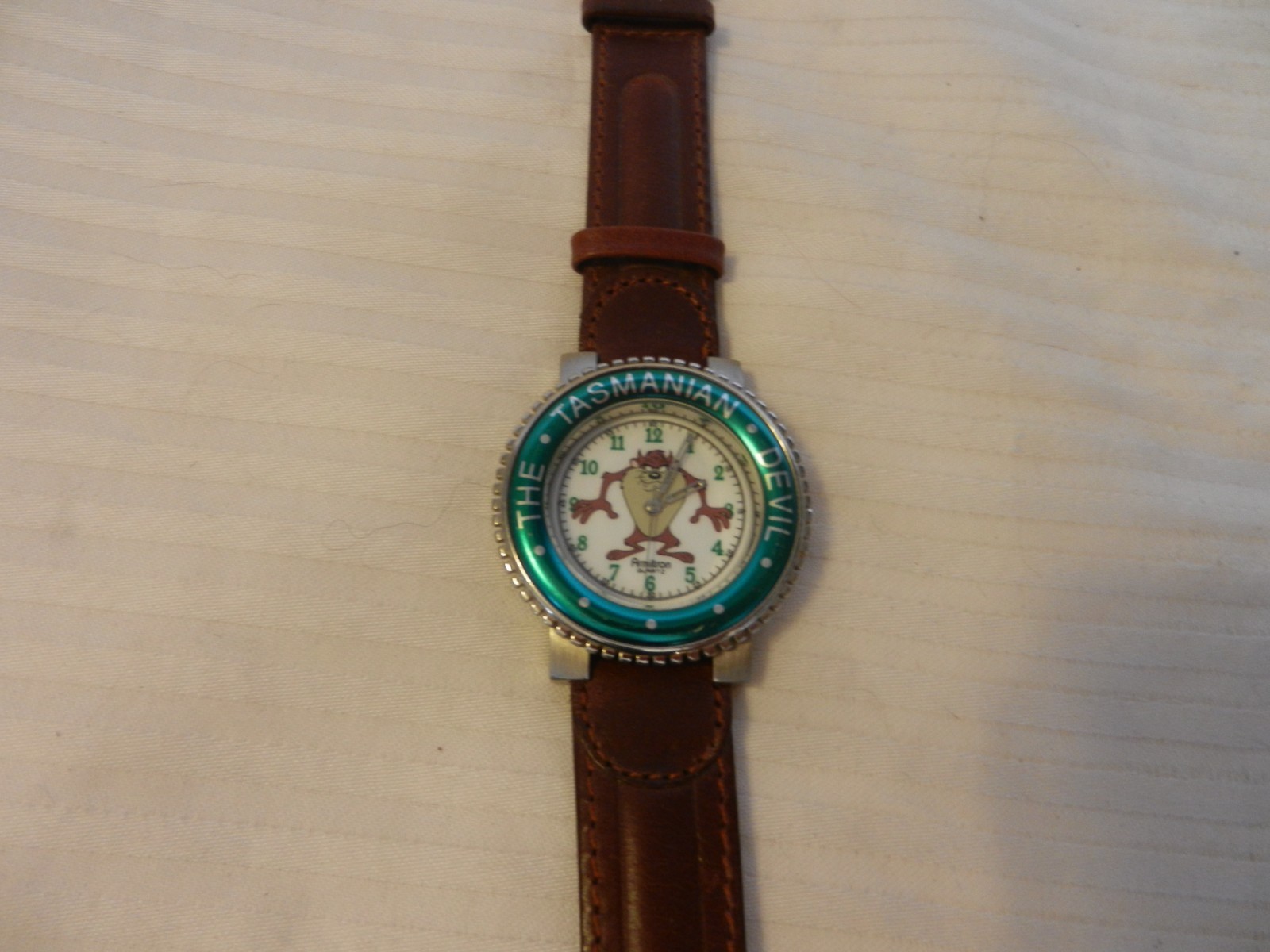 Tasmanian Devil, Armitron, Large Face,Green Leather Band, Men’s Teen Watch