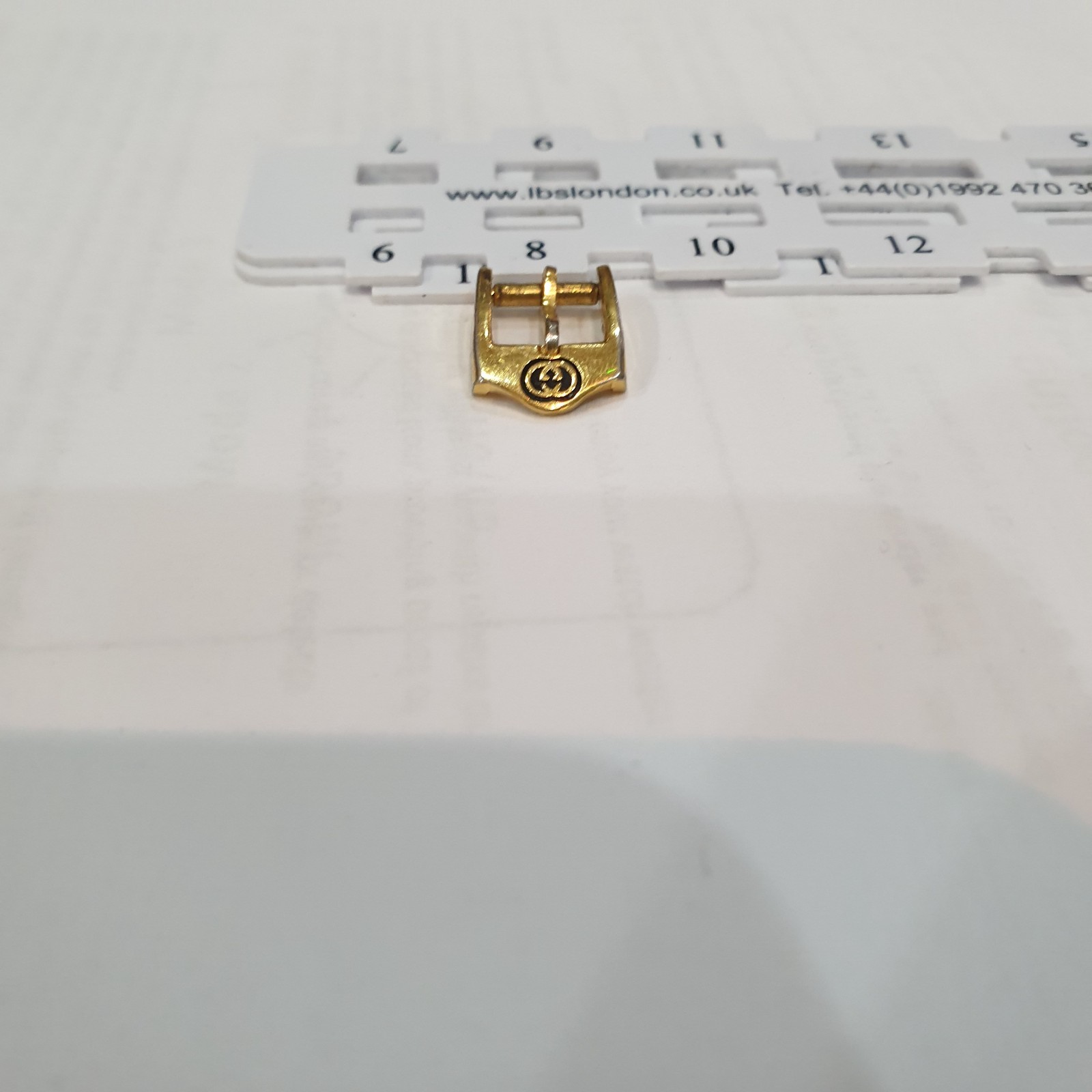 Gucci gold plated watch buckle 8mm black logo