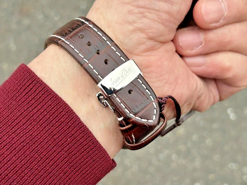 Jean d’Eve Quarta 927051AWAAN Automatic Retrograde Silver Brown Swiss Watch Card