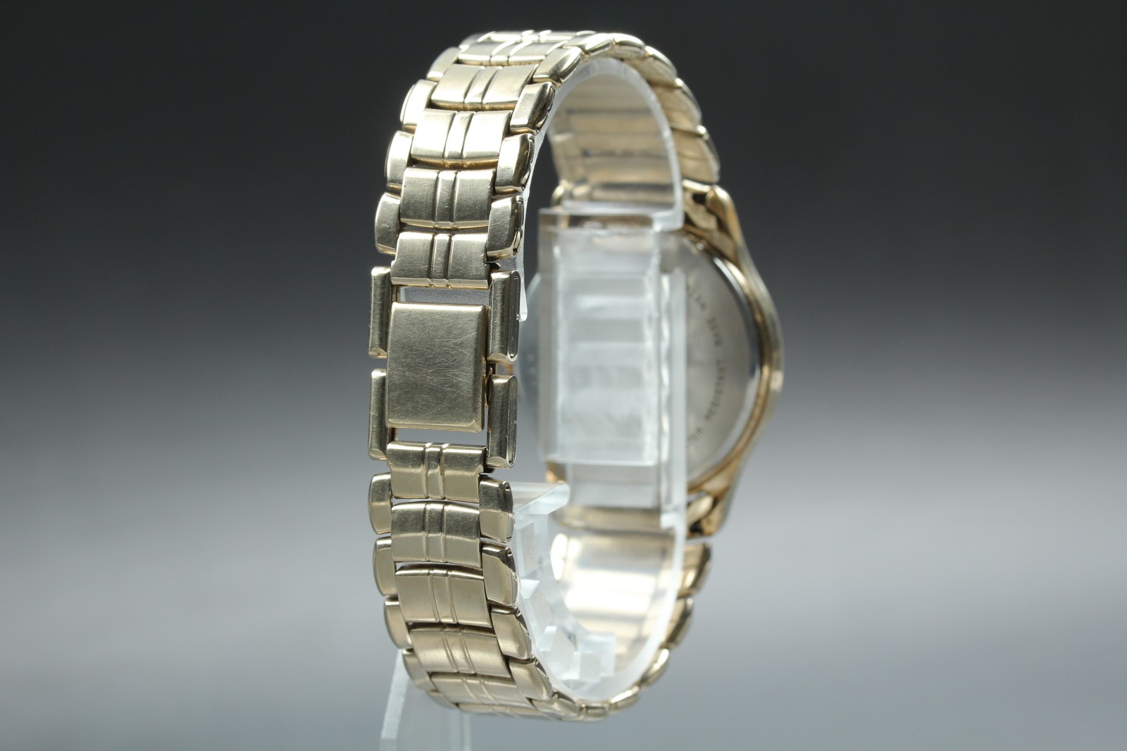 Vintage 1992 Exc+5 Seiko Alba V338-6B40 Gold Moon Phase Date 32mm Qz Men’s Watch