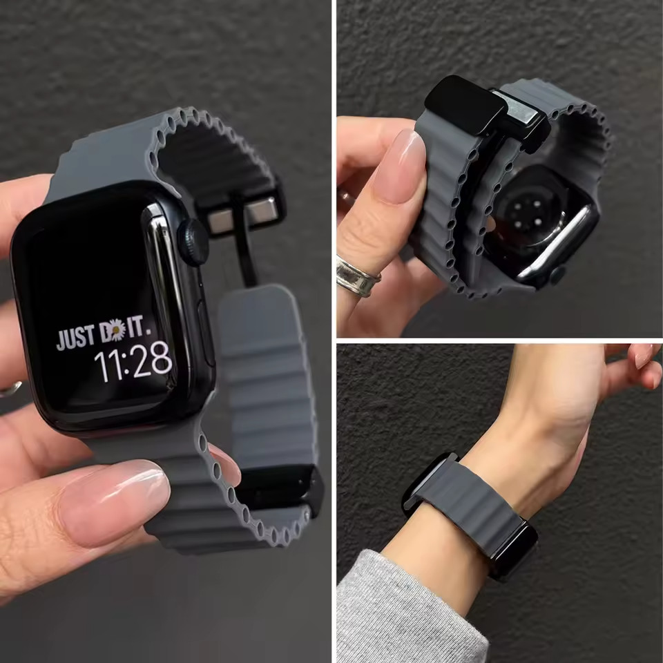 Straps for Apple Watch Band 45mm 46mm Ultra 2 49mm 44mm 40 41 42mm Magnetic Sili
