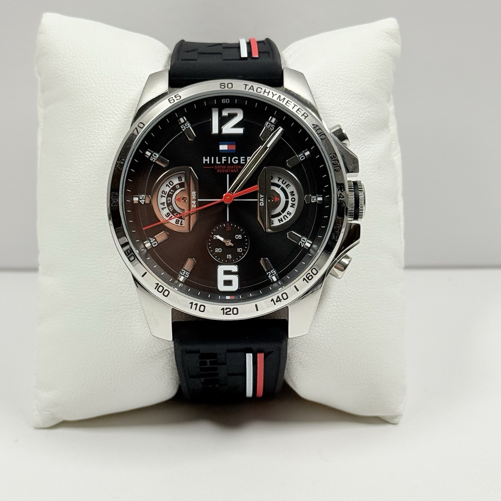 Tommy Hilfiger Decker 1791473 MultiFunction Black Dial Black Strap Men’s Watch