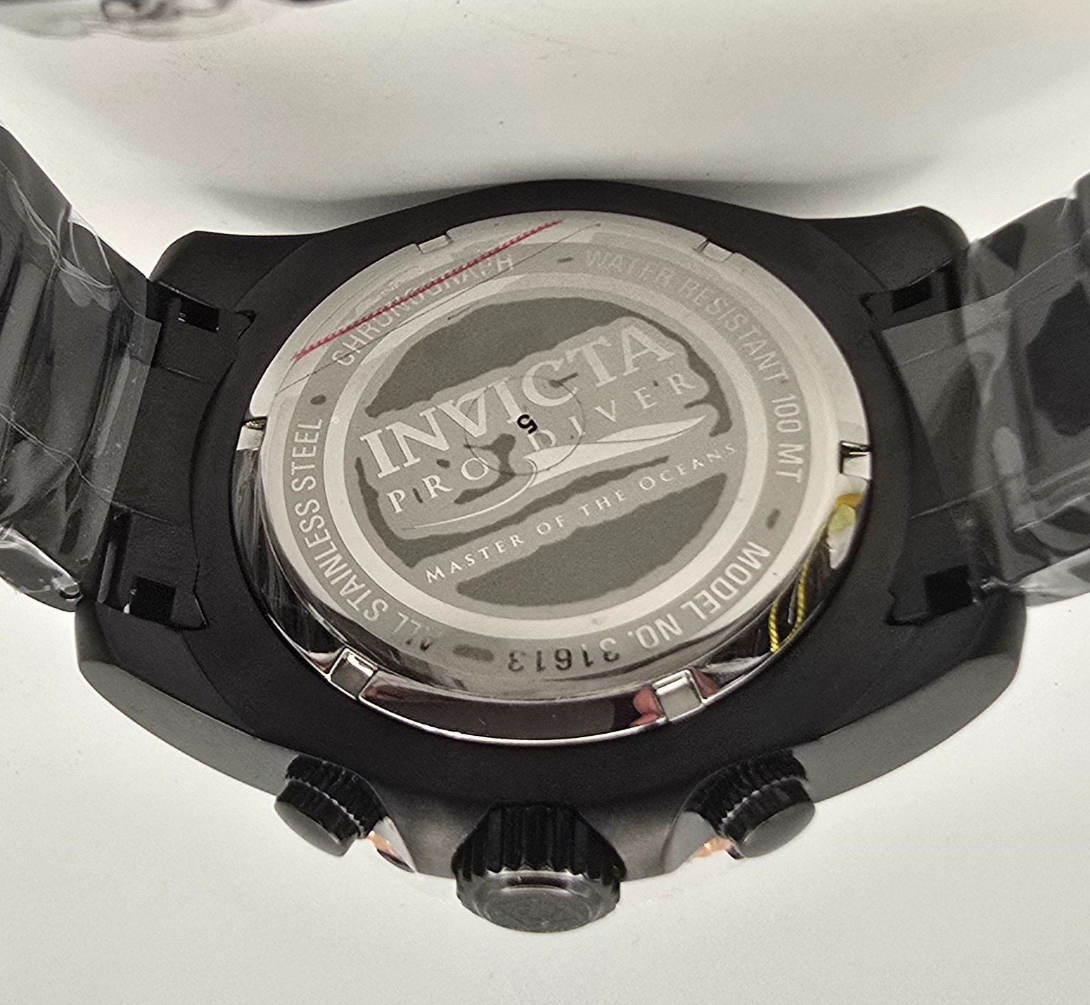 NEW Invicta Pro Diver 31613 – 51mm Black Dial Rose Gold Bezel Swiss Quartz Watch