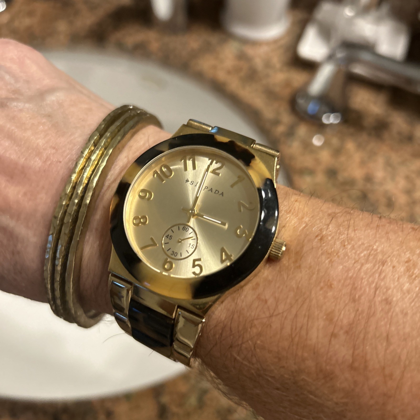Silpada Tortoise Watch and Silpada 3 Brass Bangle Bracelets – Never Worn
