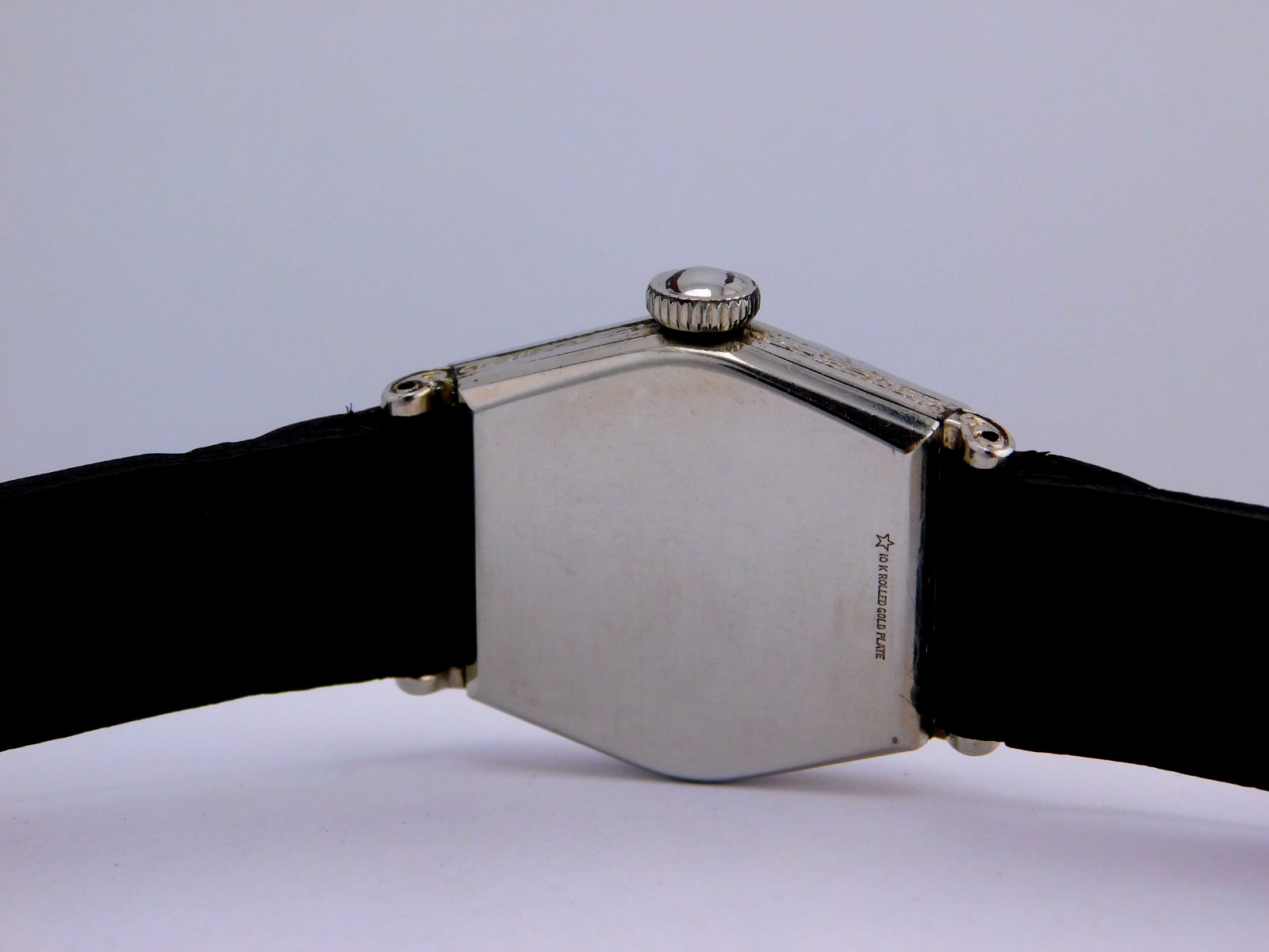 VINTAGE WALTHAM DECO 15J SAPPHIRE 10K RGP STEPPED MENS WRISTWATCH SERVICED C1926