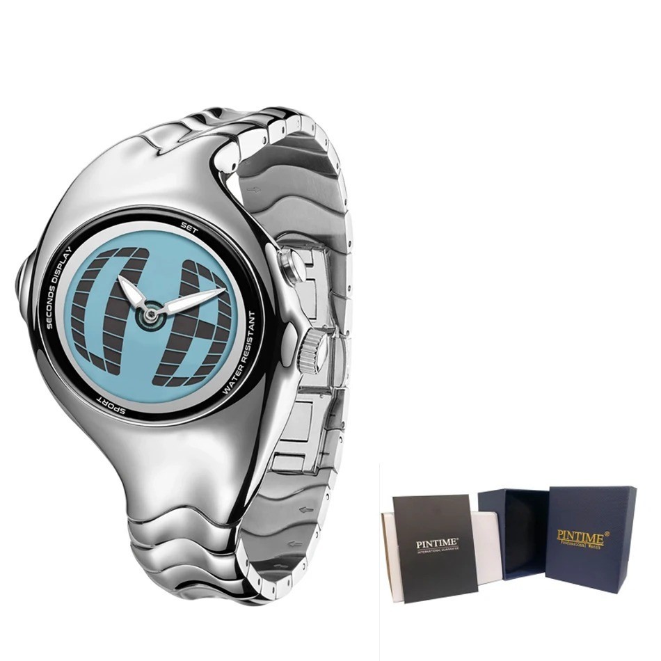 Y2K Digital Analog Quartz Watch Men Dual Display Vintage Futuristic Metal Gift