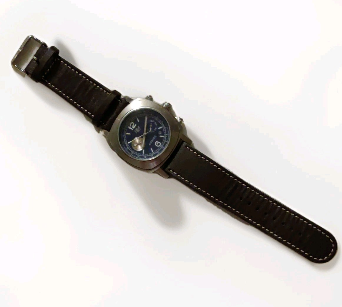 32 Degree Automatic Watch Blue face leather strap.