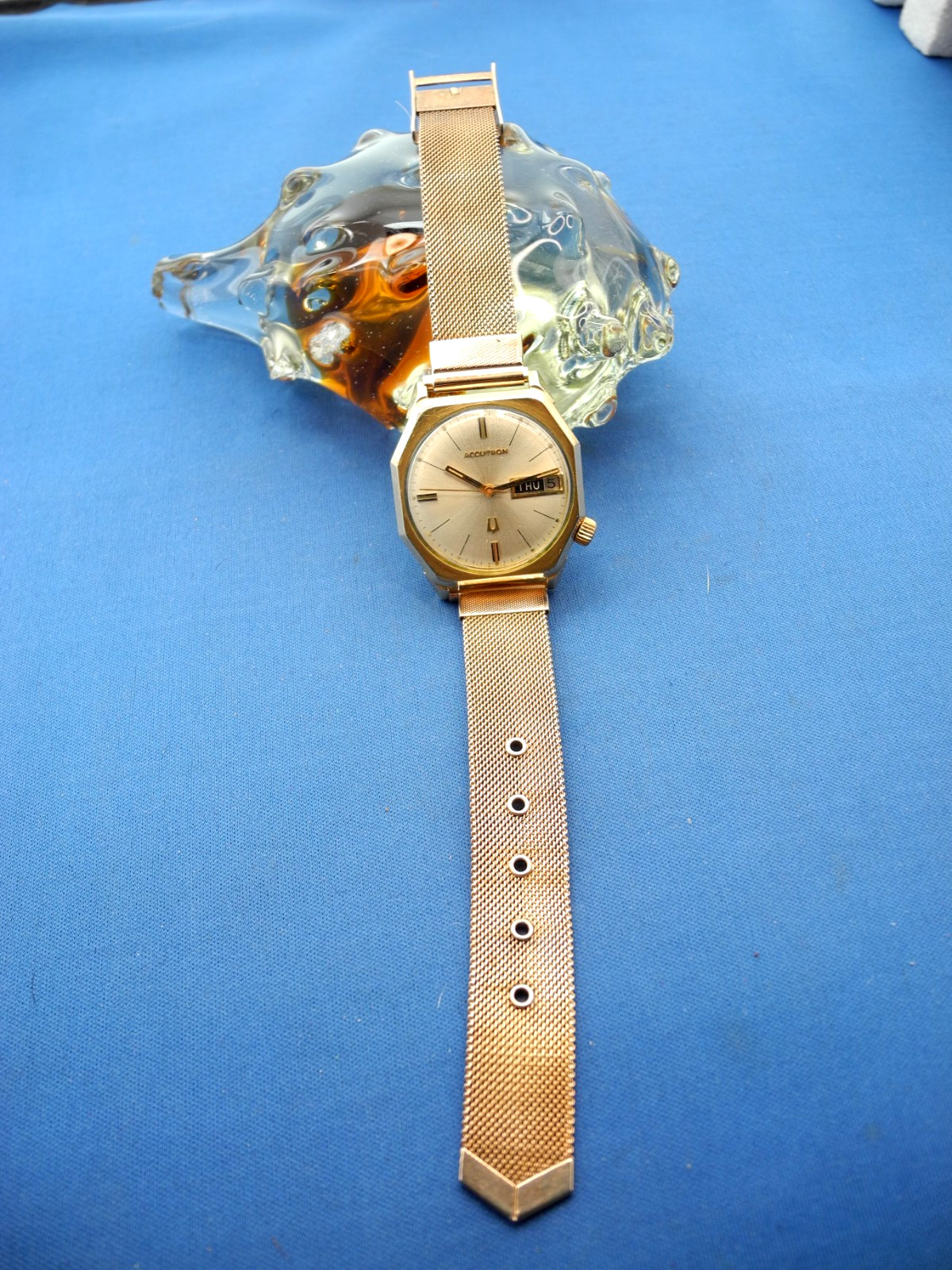 BULOVA ACCUTRON,W/DAY DATE, «M8» WATCH 218,OCTAGON CASE, RUNS