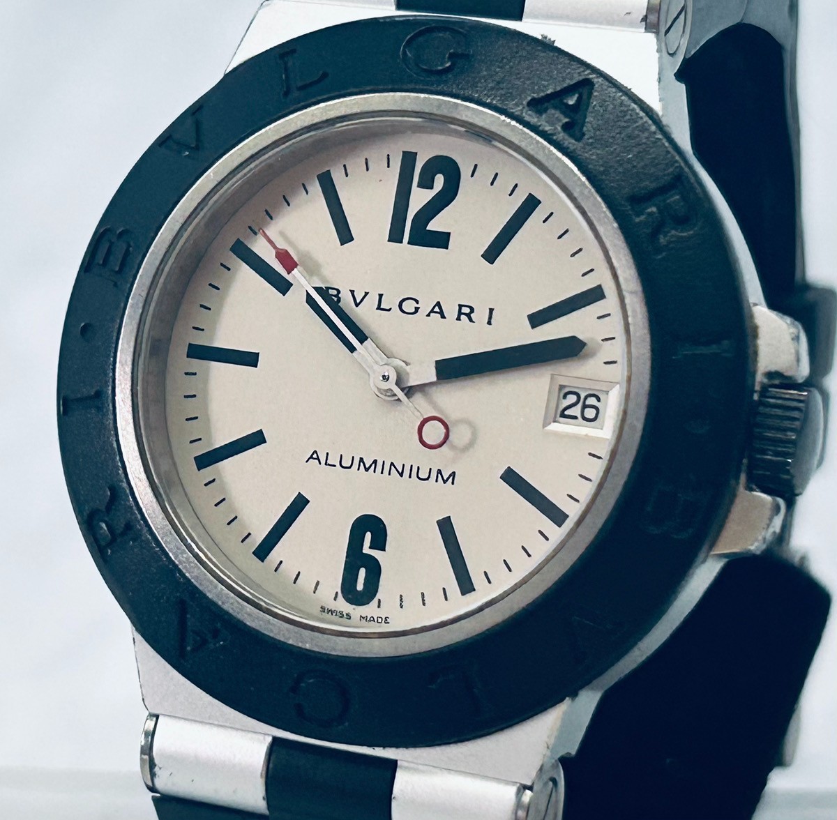 BVLGARI aluminum AL38TA Date Silver Dial Automatic Men’s Watch Fast Shipping