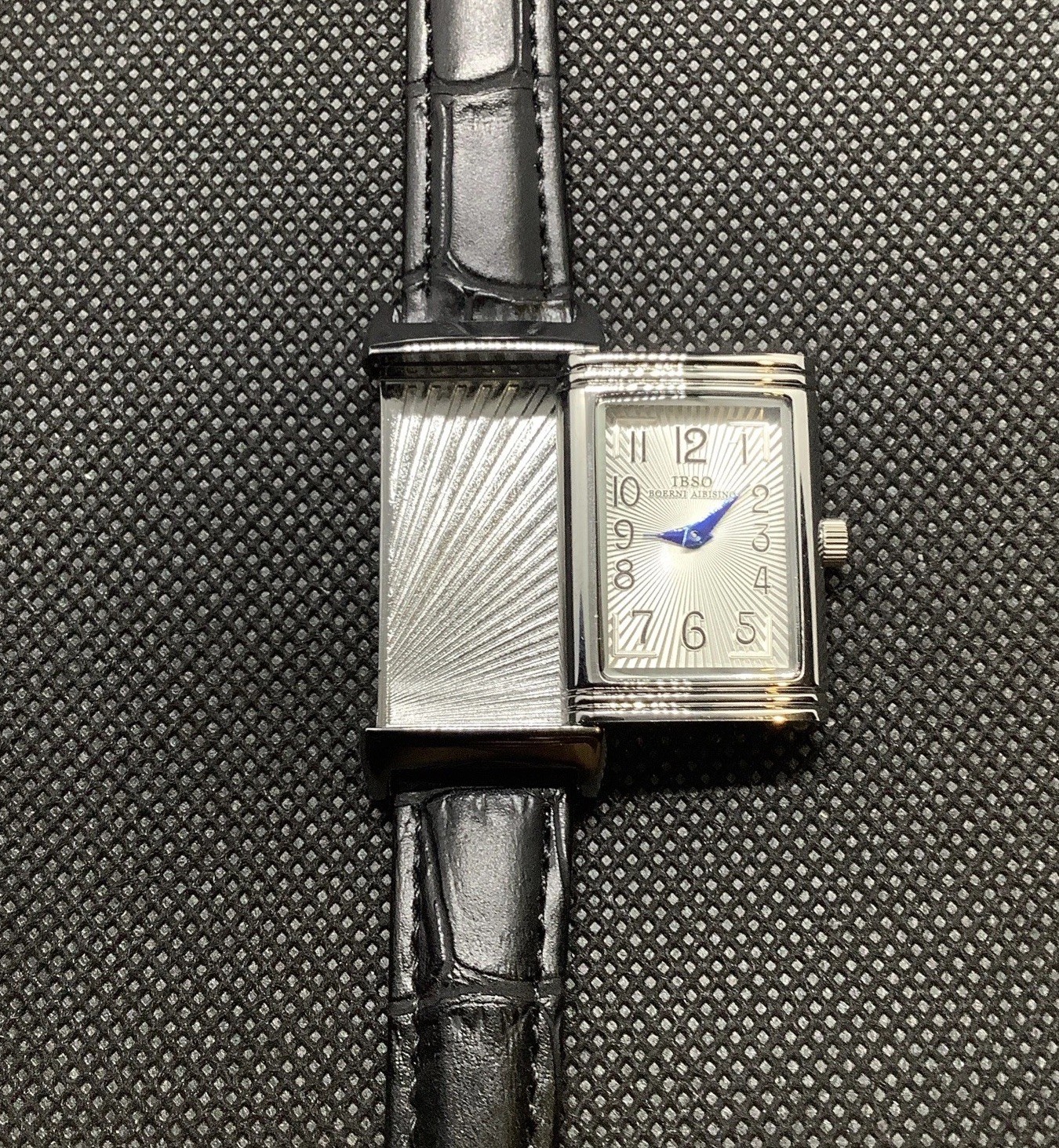 Vintage Reverso Style Quartz Flip Dress Watch Square Slide Old Money 21mm Men