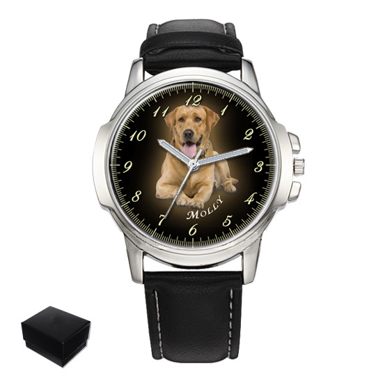 PERSONALISED YOUR DOG CAT PHOTO MENS WRIST WATCH BIRTHDAY FATHER’S DAY GIFT