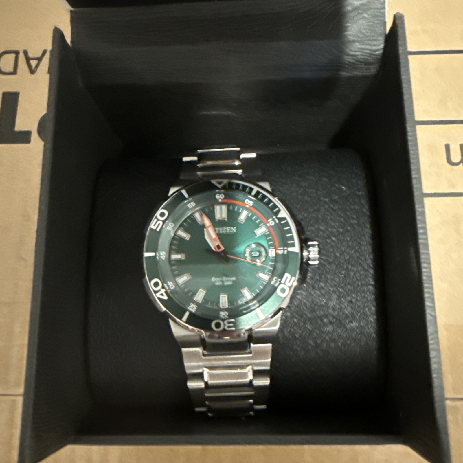 Citizen AW1428-53X Eco-Drive Endeavor Stainless St. Green Men’s Watch MSRP $450