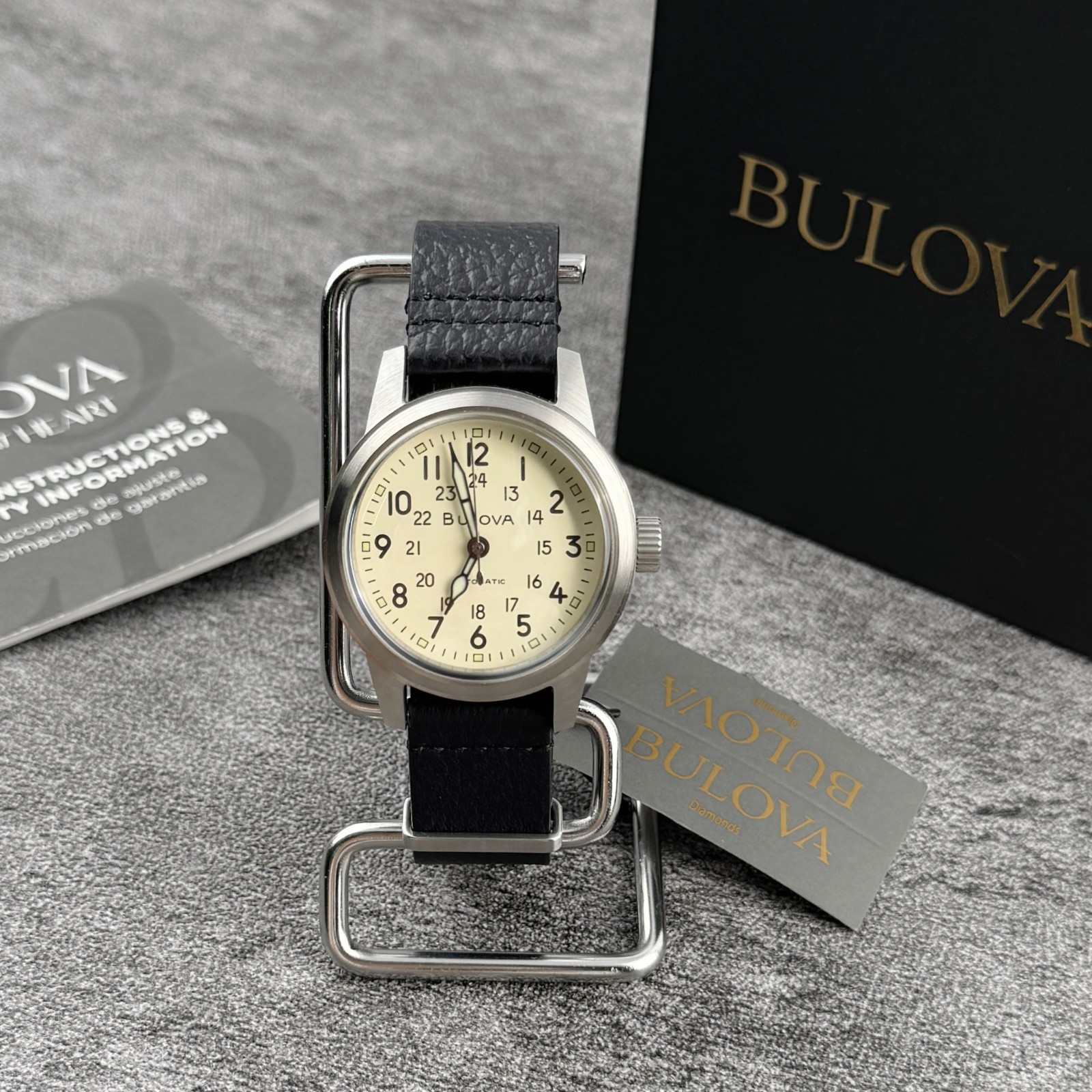 Bulova Men’s Military Heritage Hack Ivory Dial Automatic Men’s Watch 98A246