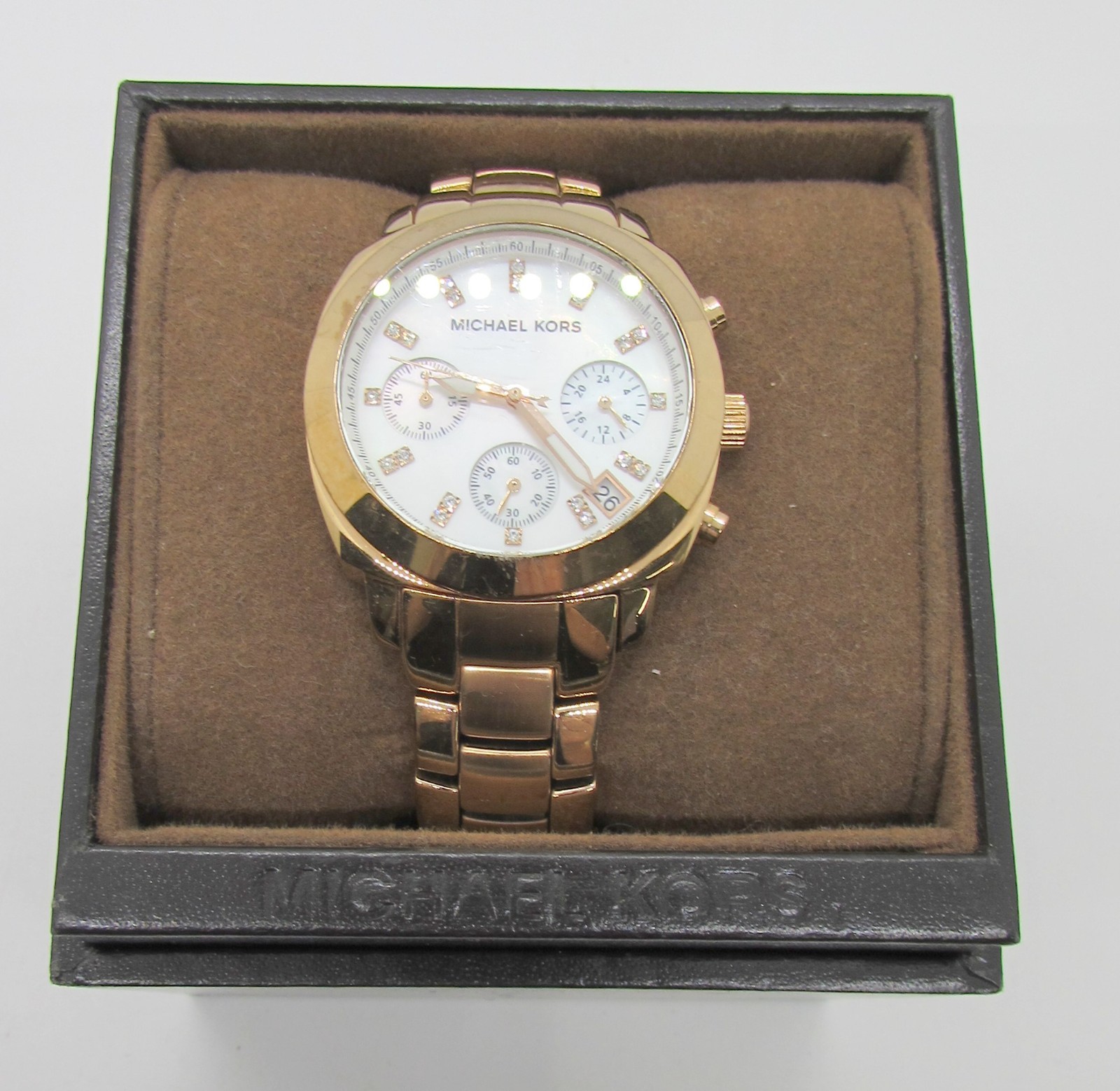 Michael Kors MK-5336 35mm Gold Tone Quartz Wrist Watch With Box
