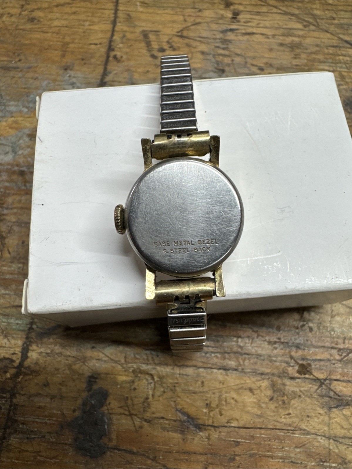 Timex 17 Jewel Women’s Watch 17.5mm Gold Tone Winding Speidel Band Working