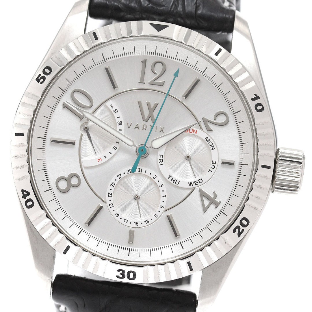 Vatics ALIVE G704 Men’s Silver Dial SS Leather Automatic Watch Used From Japan F