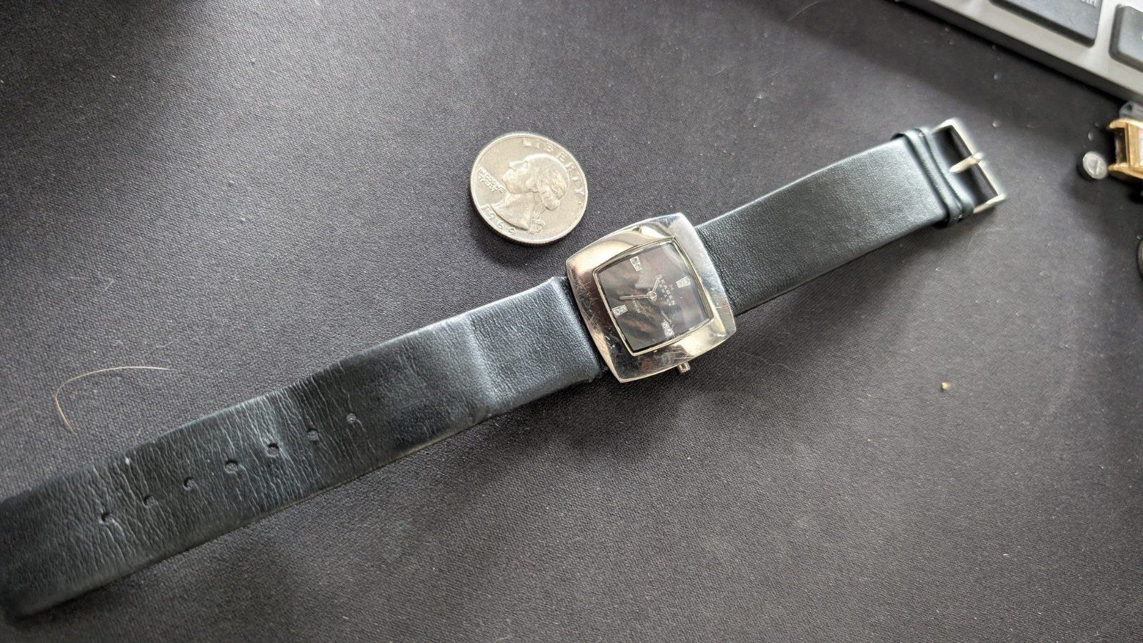 Skagen 570STLB Quartz Titanium Black MOP Leather Womens Watch