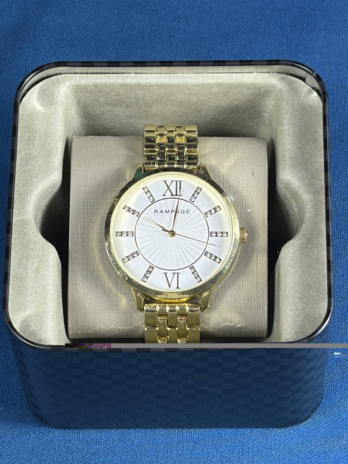 Rampage Quartz Watch Gold Tone Bracelet New Battery