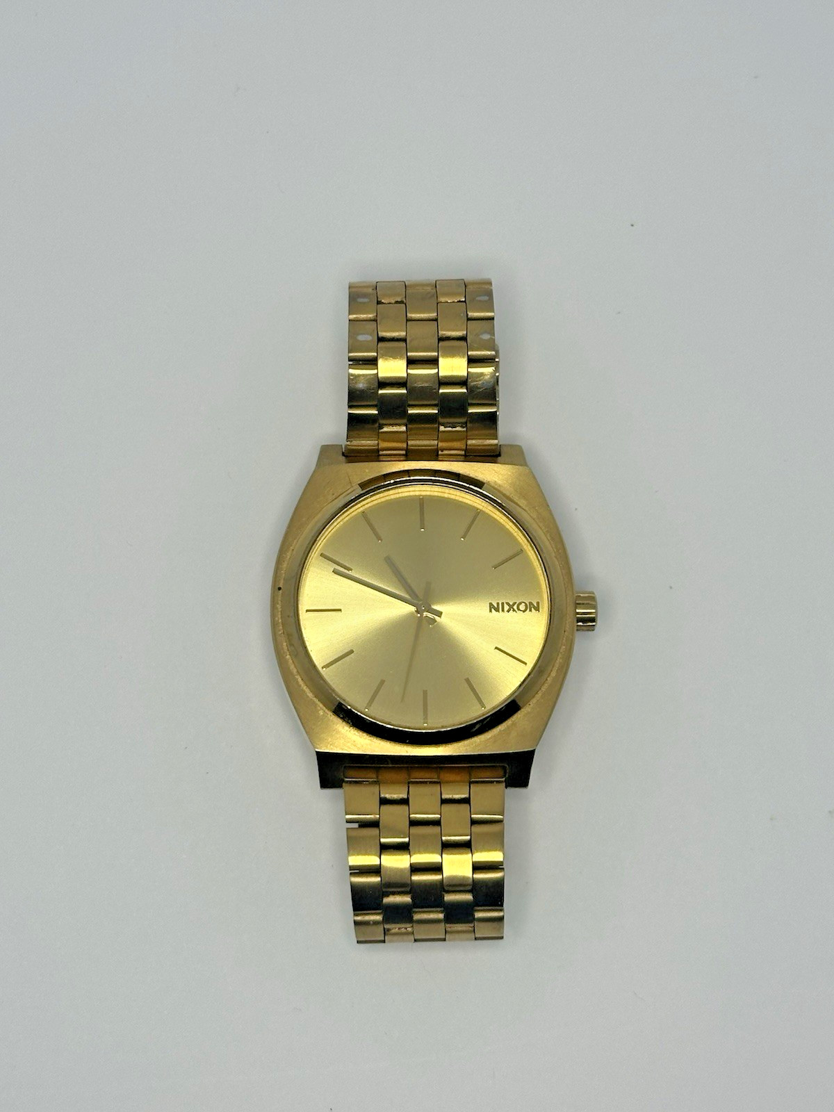 Nixon Minimal The Time Teller Gold Tone Analog Quartz Watch, SS Bracelet, 30m