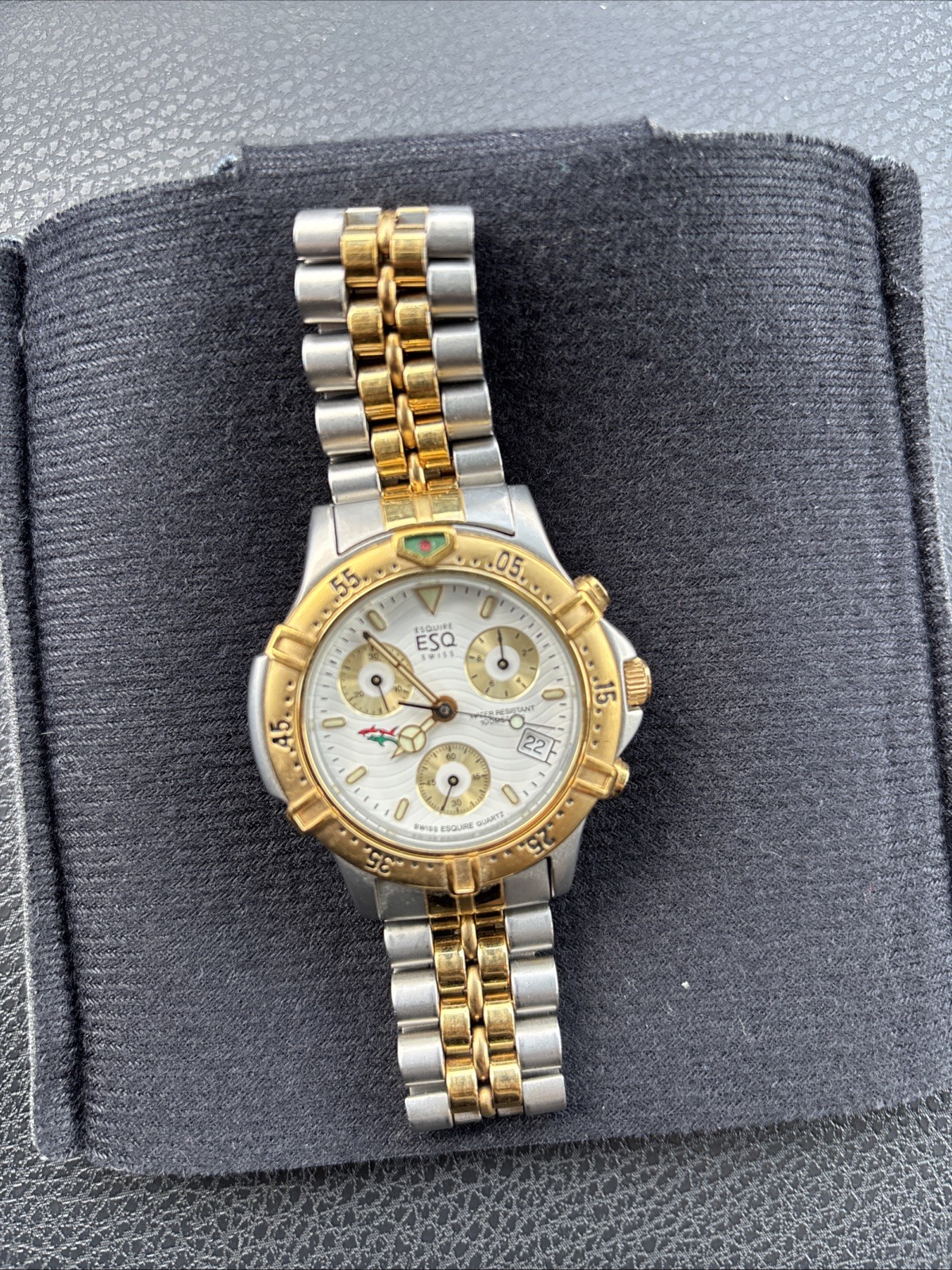 ESQ Esquire Swiss Quartz Watch Chronograph 300389 Stainless Water Resistant