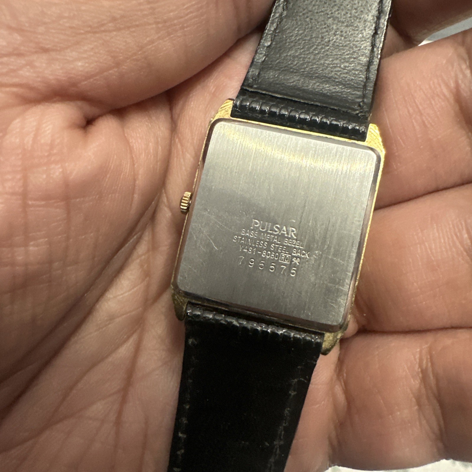 Working Vintage Pulsar Y481-8060 Dress Tank Quartz Watch New Battery Rare 26mm