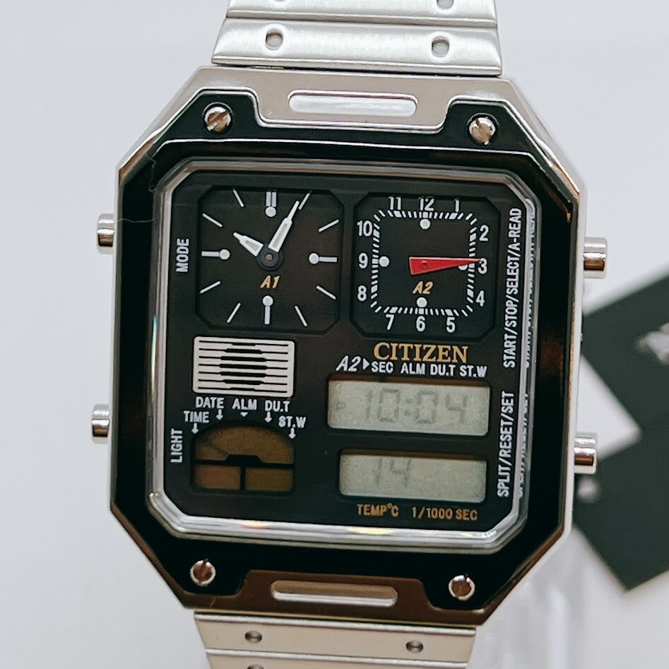Citizen JG2126-69E Record Label Ana-digi Thermo Sensor Quartz Unisex Watch Japan