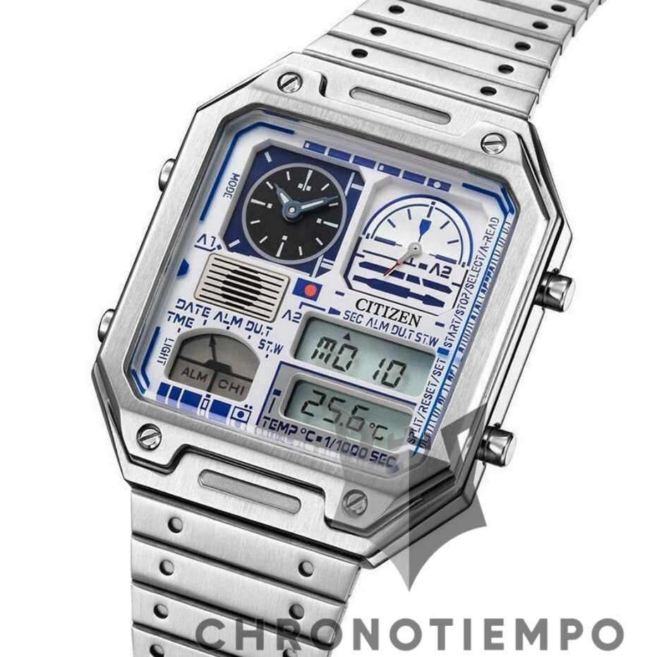 Citizen Star Wars R2-D2 Droid Ana-Digi Quartz Stainless Steel Silver Watch R2D2