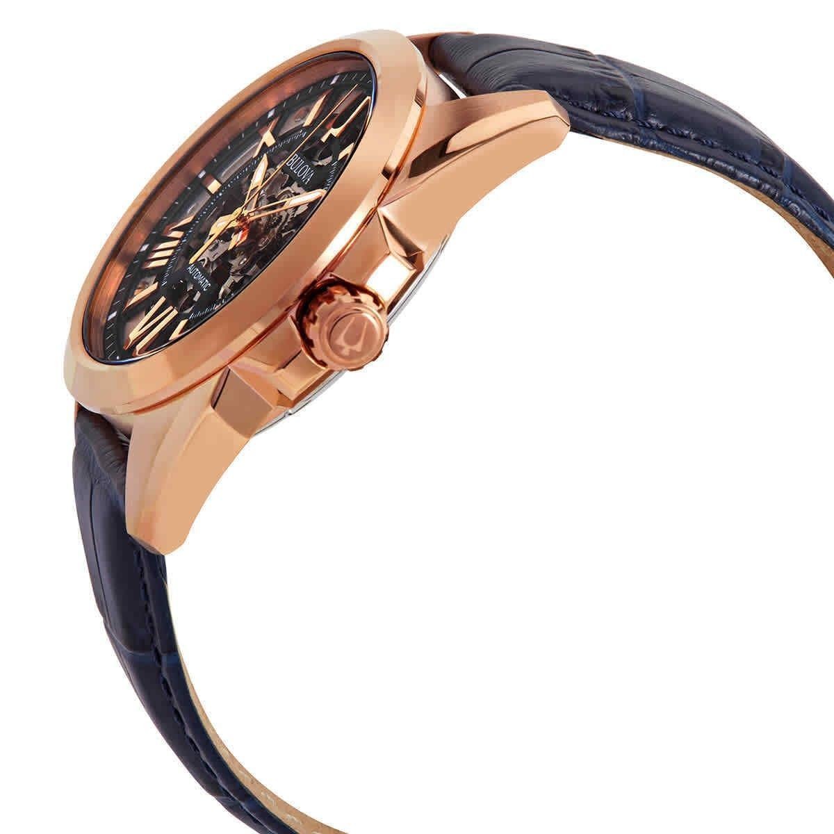 Bulova Sutton Silver Skeleton Dial Automatic 100M Steel 97A161 Men’s Watch