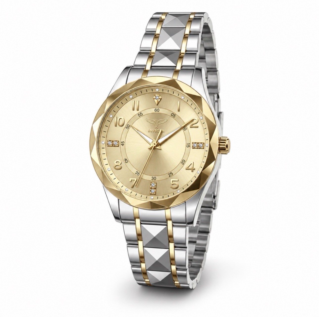 Invicta Men’s Specialty I Watch Gold Dial 41mm Case Two Tone SS Bracelet 69022