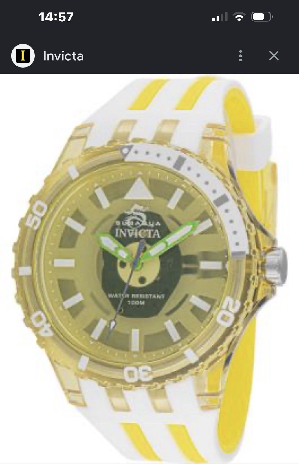 Invicta Subaqua Men’s Watch – 44mm, Yellow (69451)